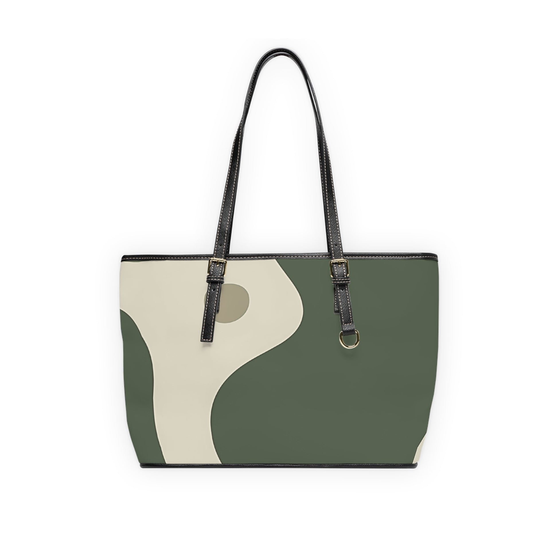Olive Abstract Curve Shoulder Bag, Artsulli - Art is Long, Life is Short, Bags, Size, 16" x 10", Color, Black, , , 16480605540863063454