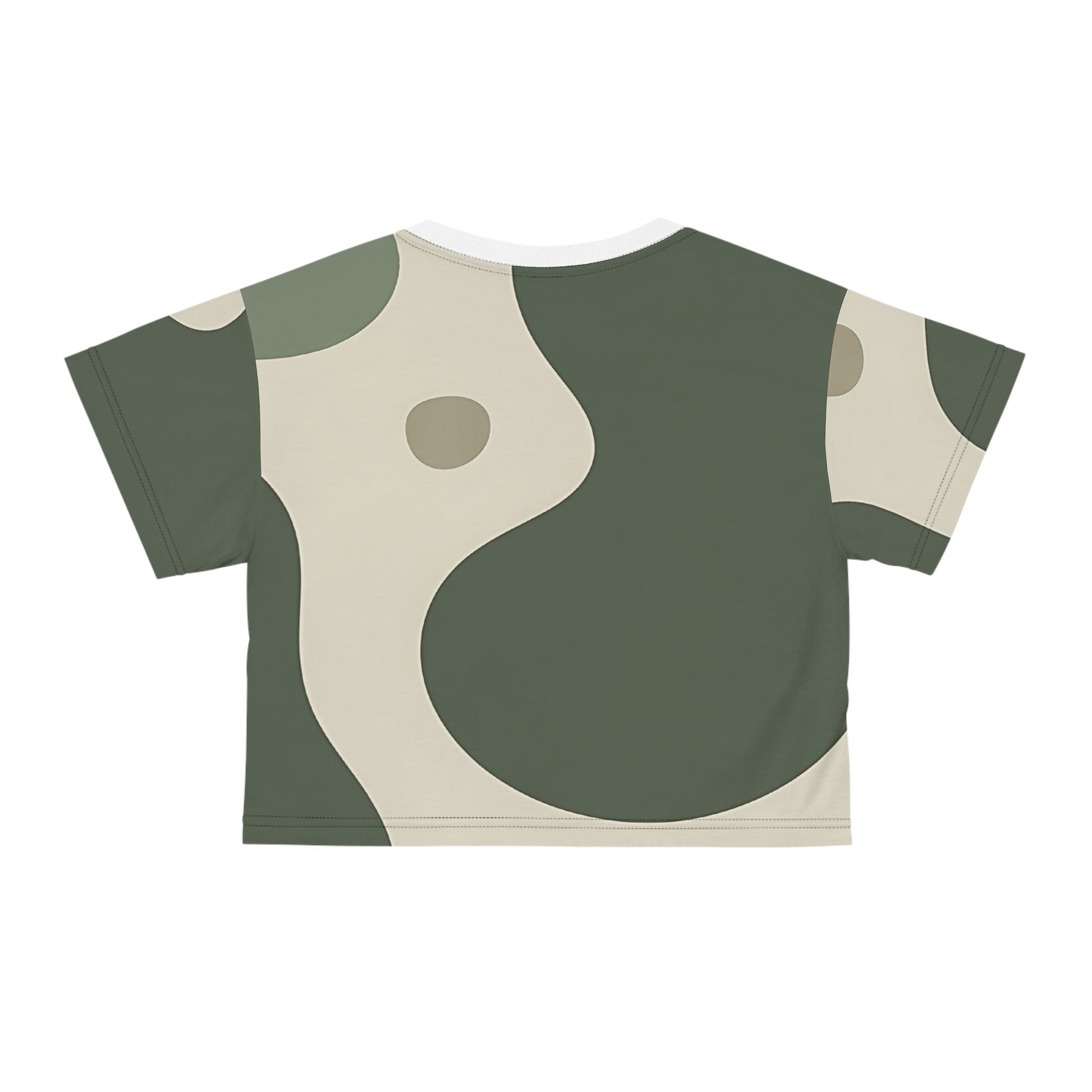 Printify Olive Abstract Yin Yang Crop Top 2025