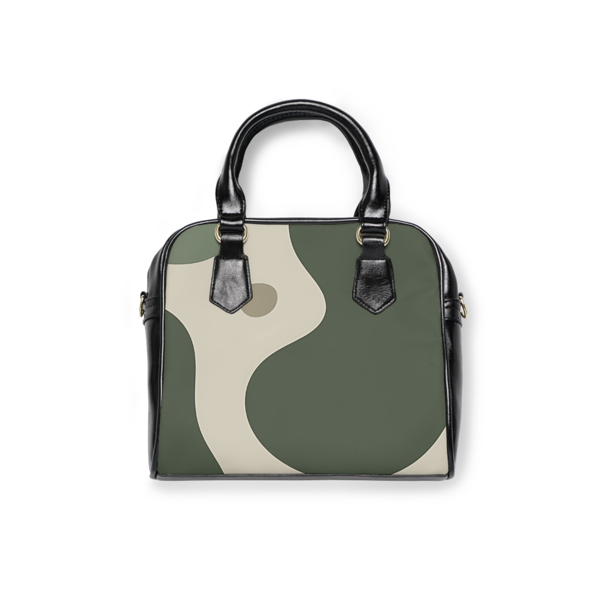Printify Olive and Beige Abstract Bowling Handbag 2025
