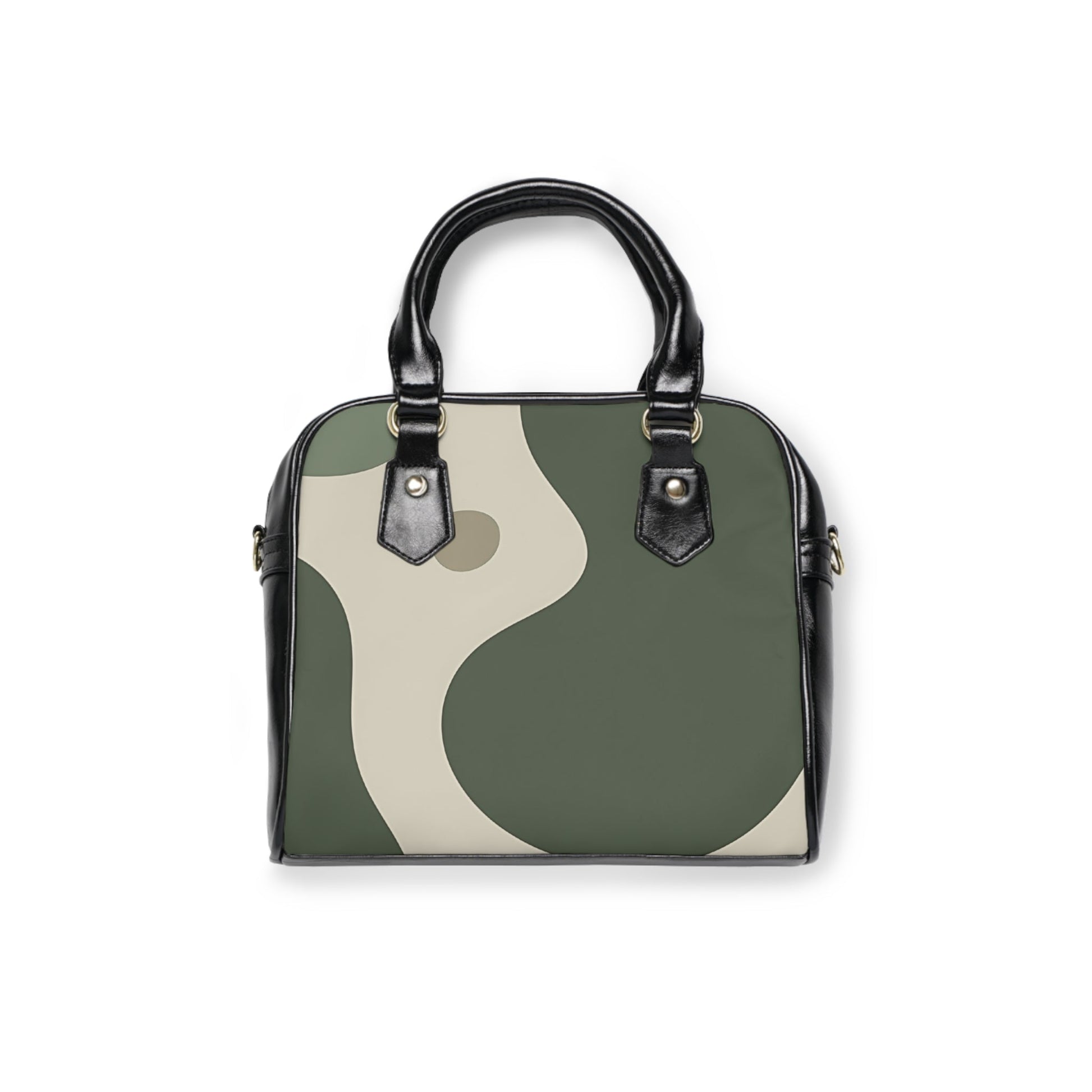 Printify Olive and Beige Abstract Bowling Handbag 2025