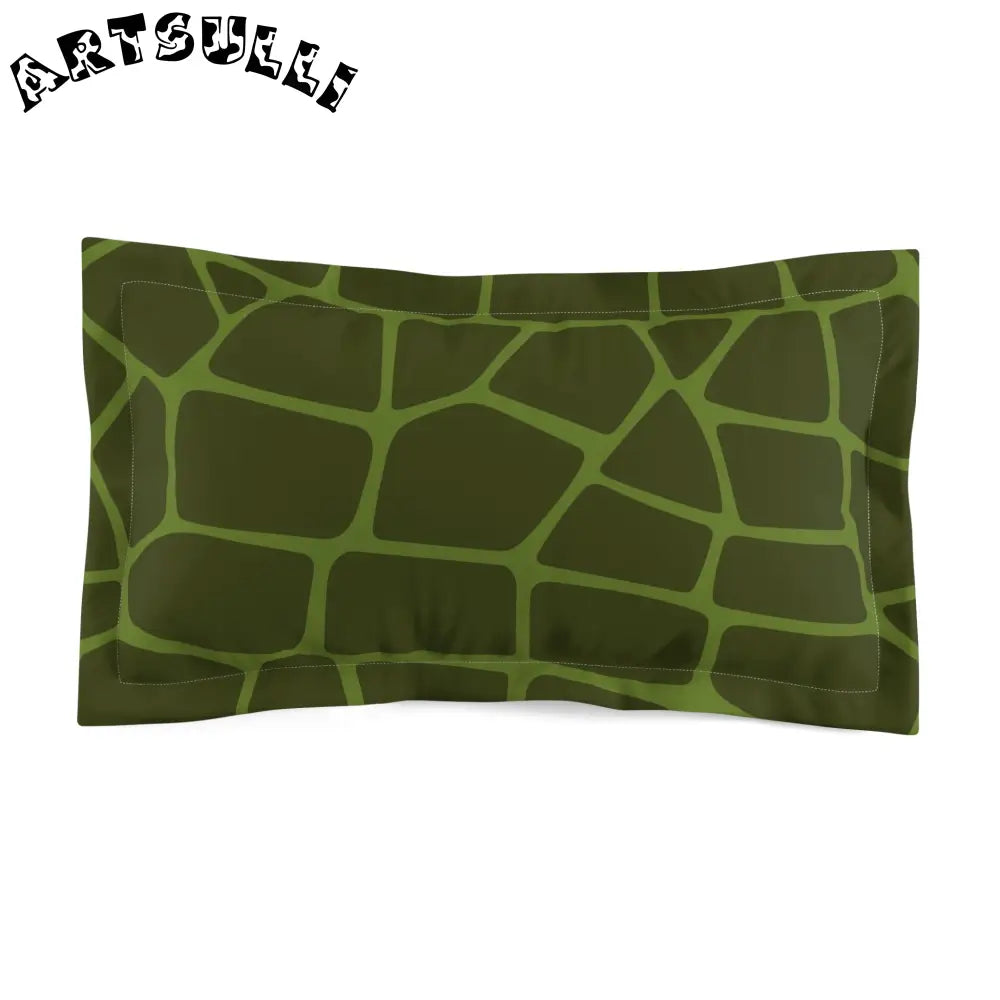 Olive Green Giraffe Print Pillow Sham, Artsulli - Art is Long, Life is Short, Home Decor, Size, King, , , , , 60074339382291