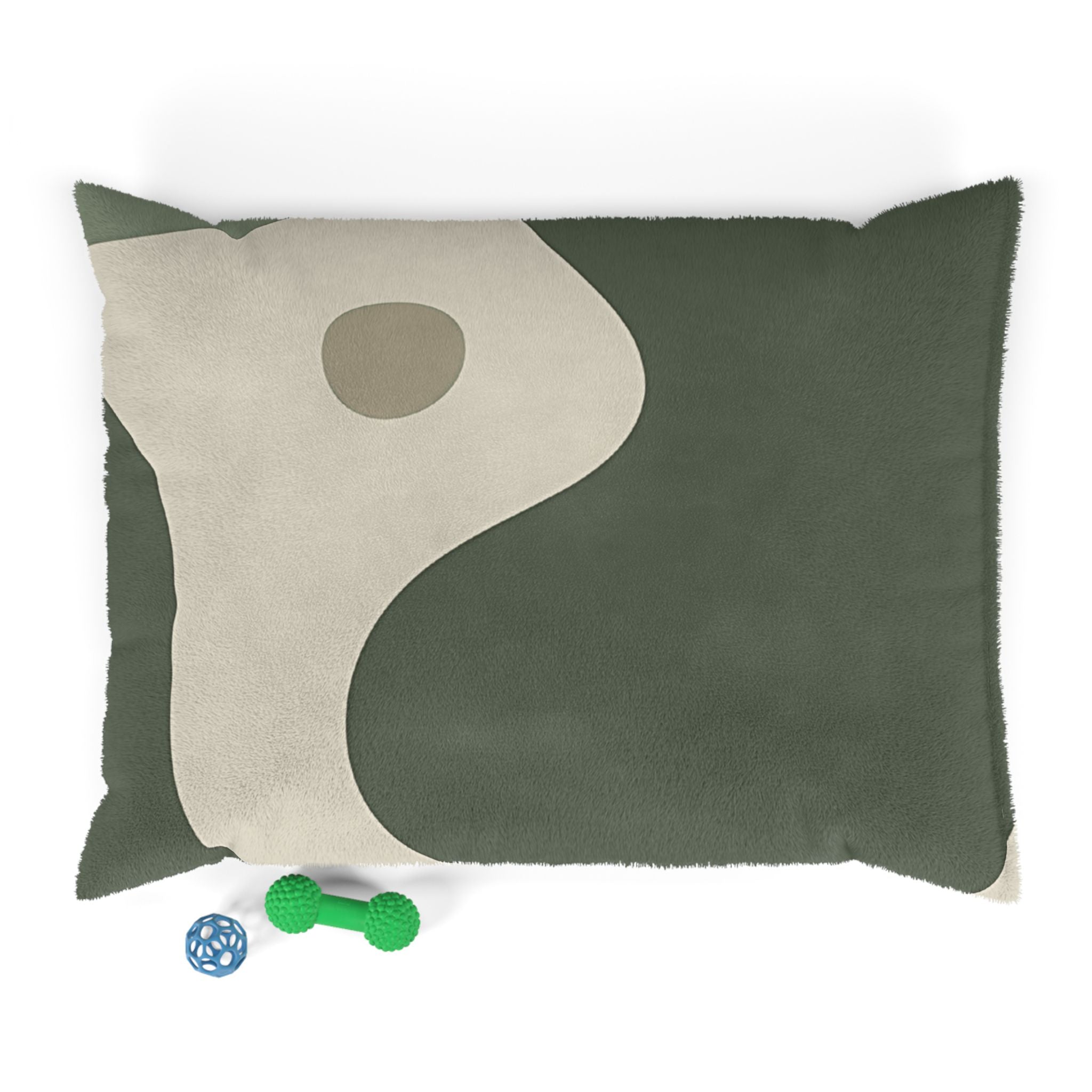 Olive Green Yin Yang Fleece Pet Bed, Artsulli - Art is Long, Life is Short, Pets, Size, 40" × 30", , , , , 15703387997428210589