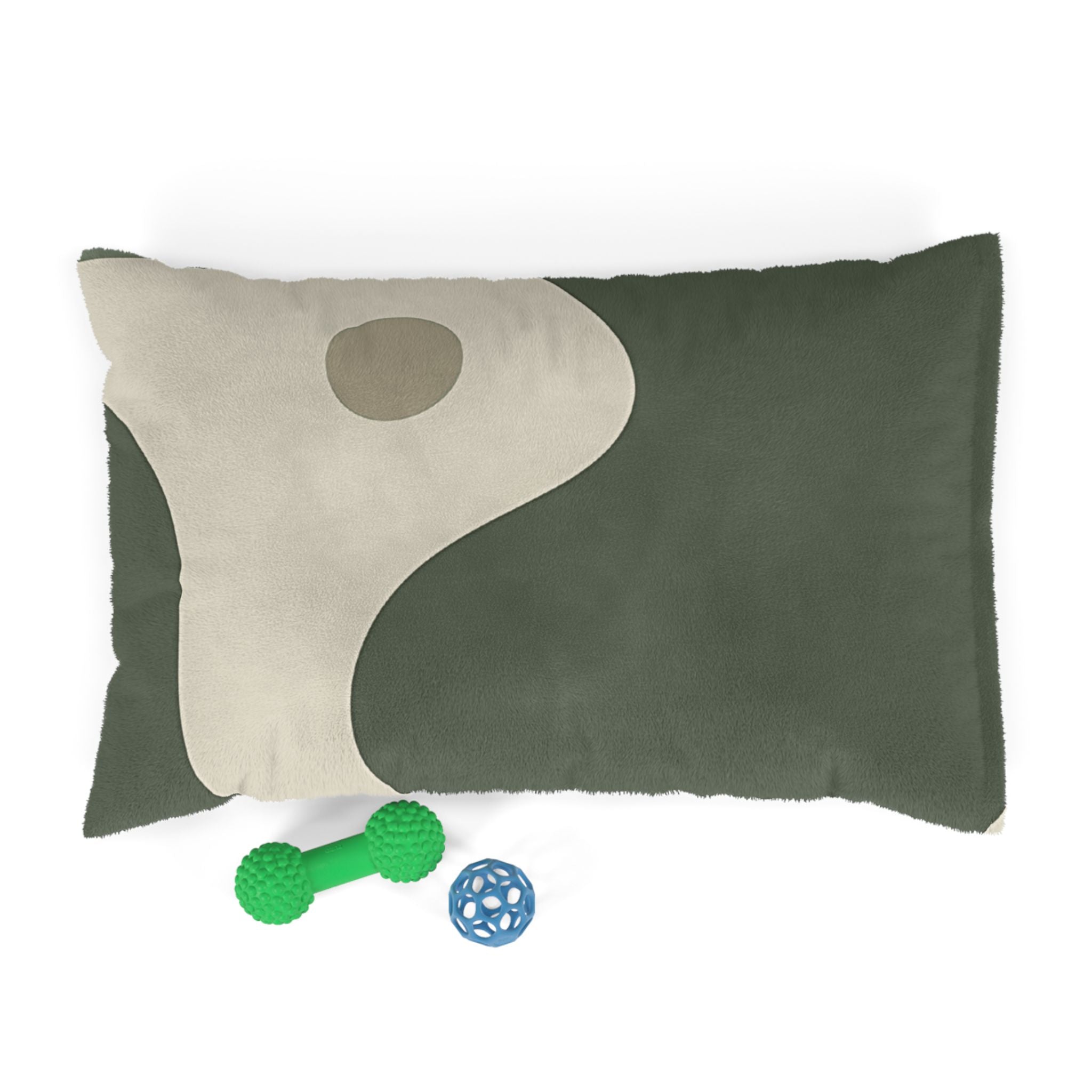 Olive Green Yin Yang Fleece Pet Bed, Artsulli - Art is Long, Life is Short, Pets, Size, 28" × 18", , , , , 23646100432521188960