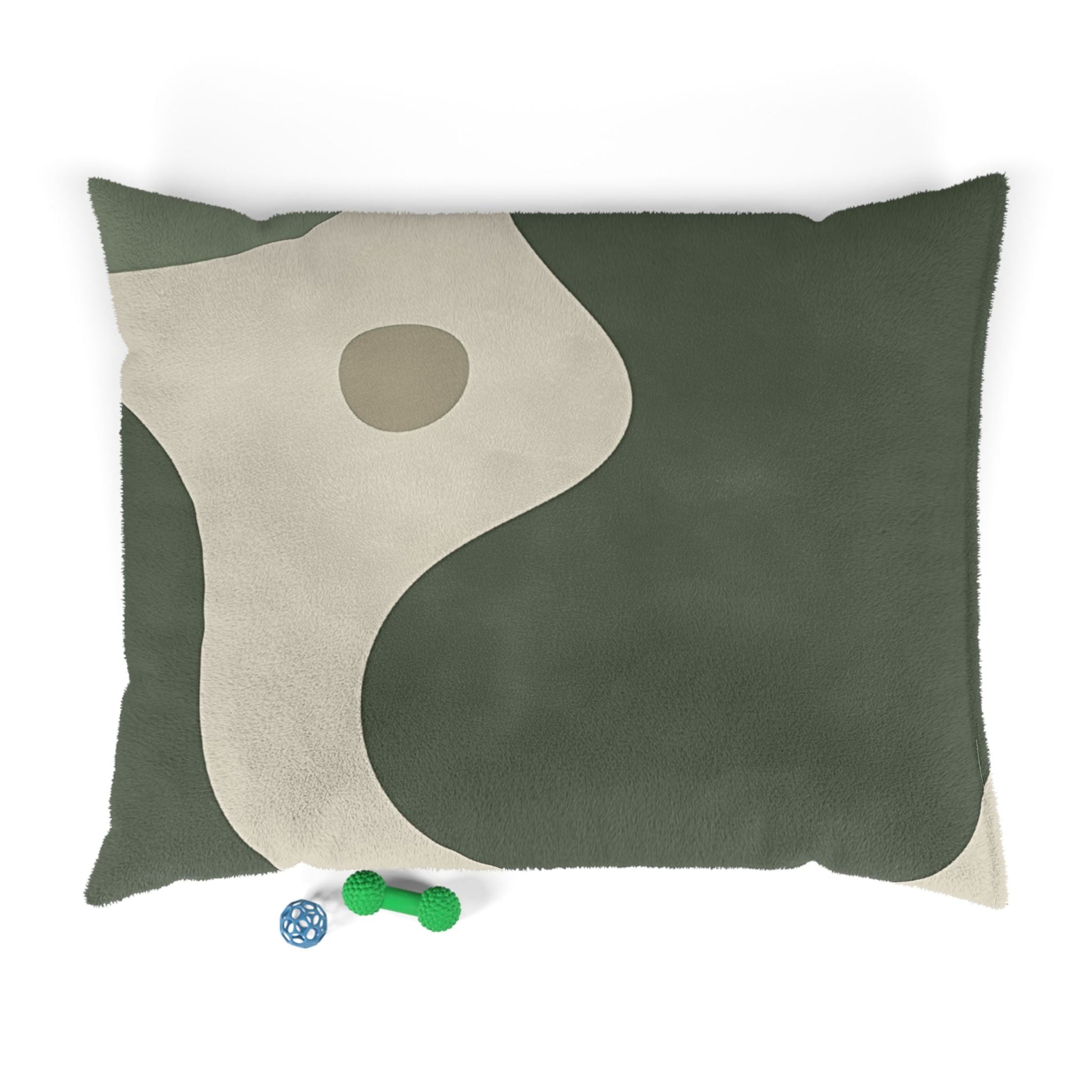 Olive Green Yin Yang Fleece Pet Bed, Artsulli - Art is Long, Life is Short, Pets, Size, 50" × 40", , , , , 97707993616394210097