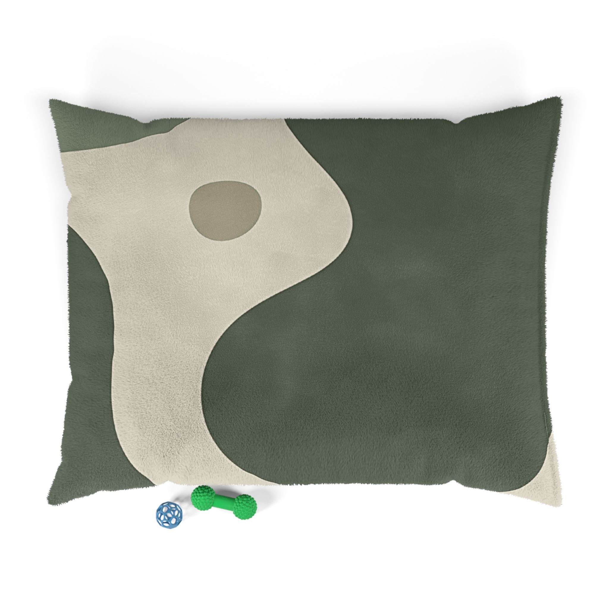Olive Green Yin Yang Fleece Pet Bed, Artsulli - Art is Long, Life is Short, Pets, Size, 50" × 40", , , , , 97707993616394210097
