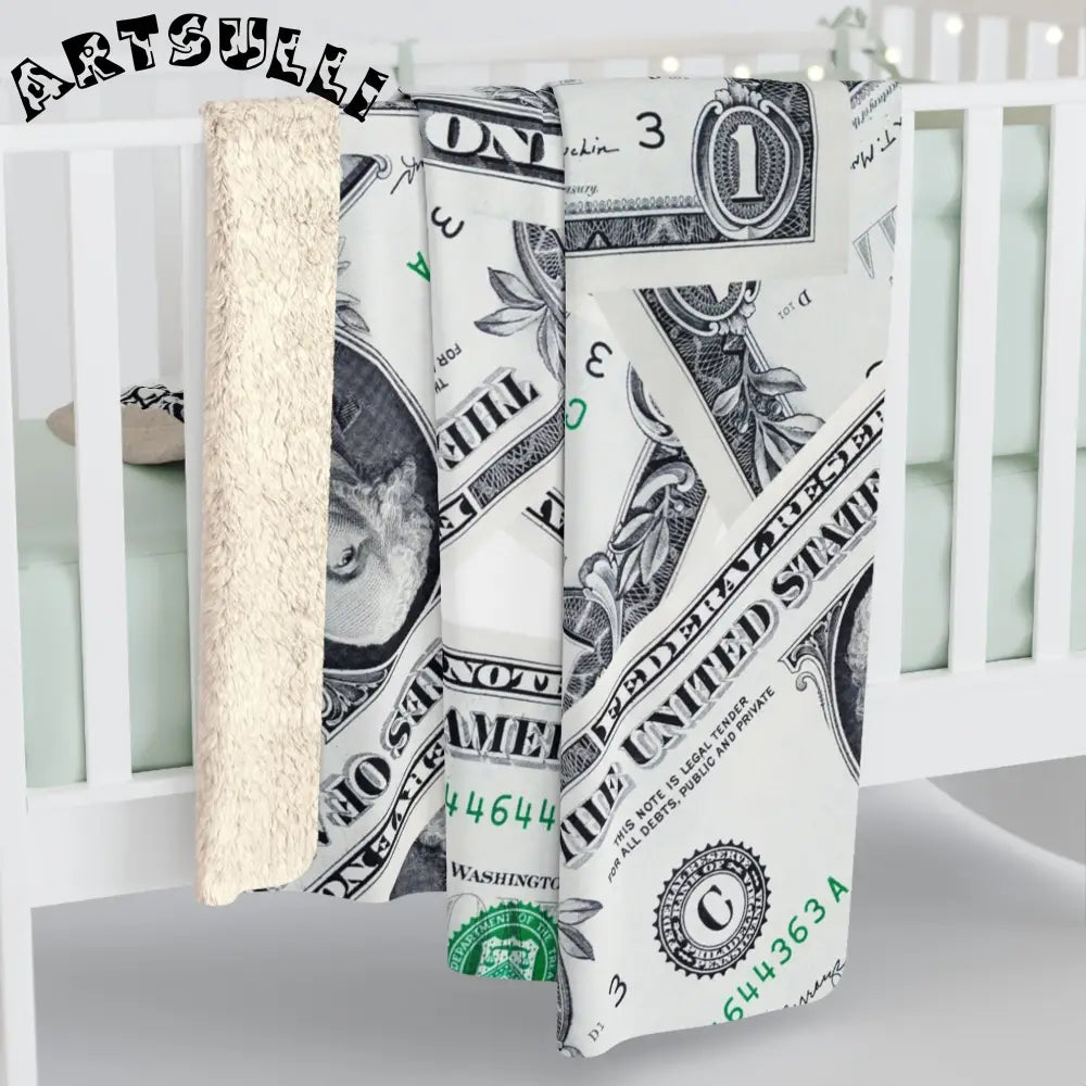 JAKKOUTTHEBXX One Dollar Bill Cozy Fleece Blanket 2025