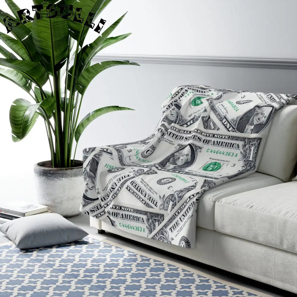 JAKKOUTTHEBXX One Dollar Bill Cozy Fleece Blanket 2025