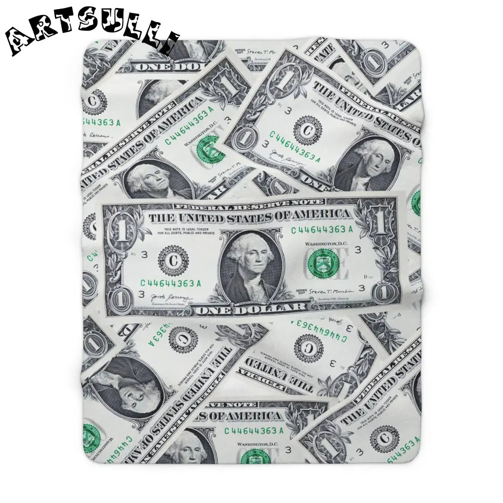 JAKKOUTTHEBXX One Dollar Bill Cozy Fleece Blanket 2025