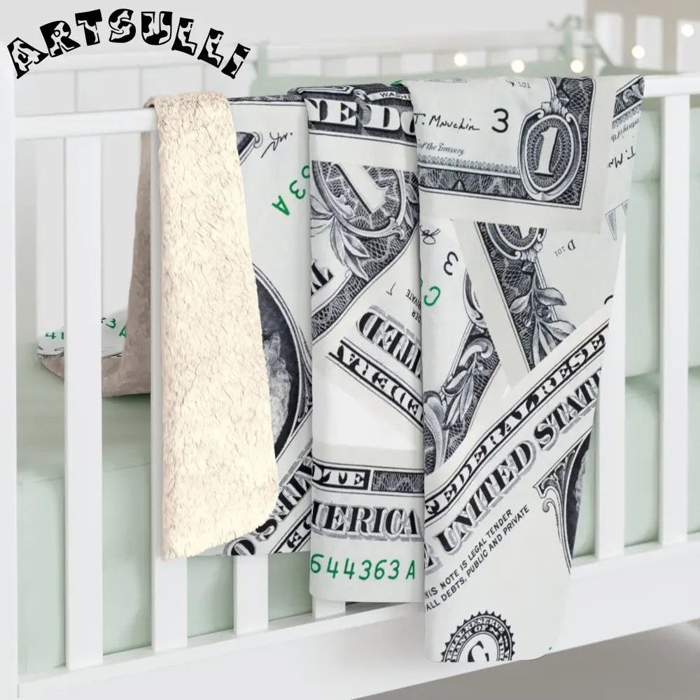 JAKKOUTTHEBXX One Dollar Bill Cozy Fleece Blanket 2025
