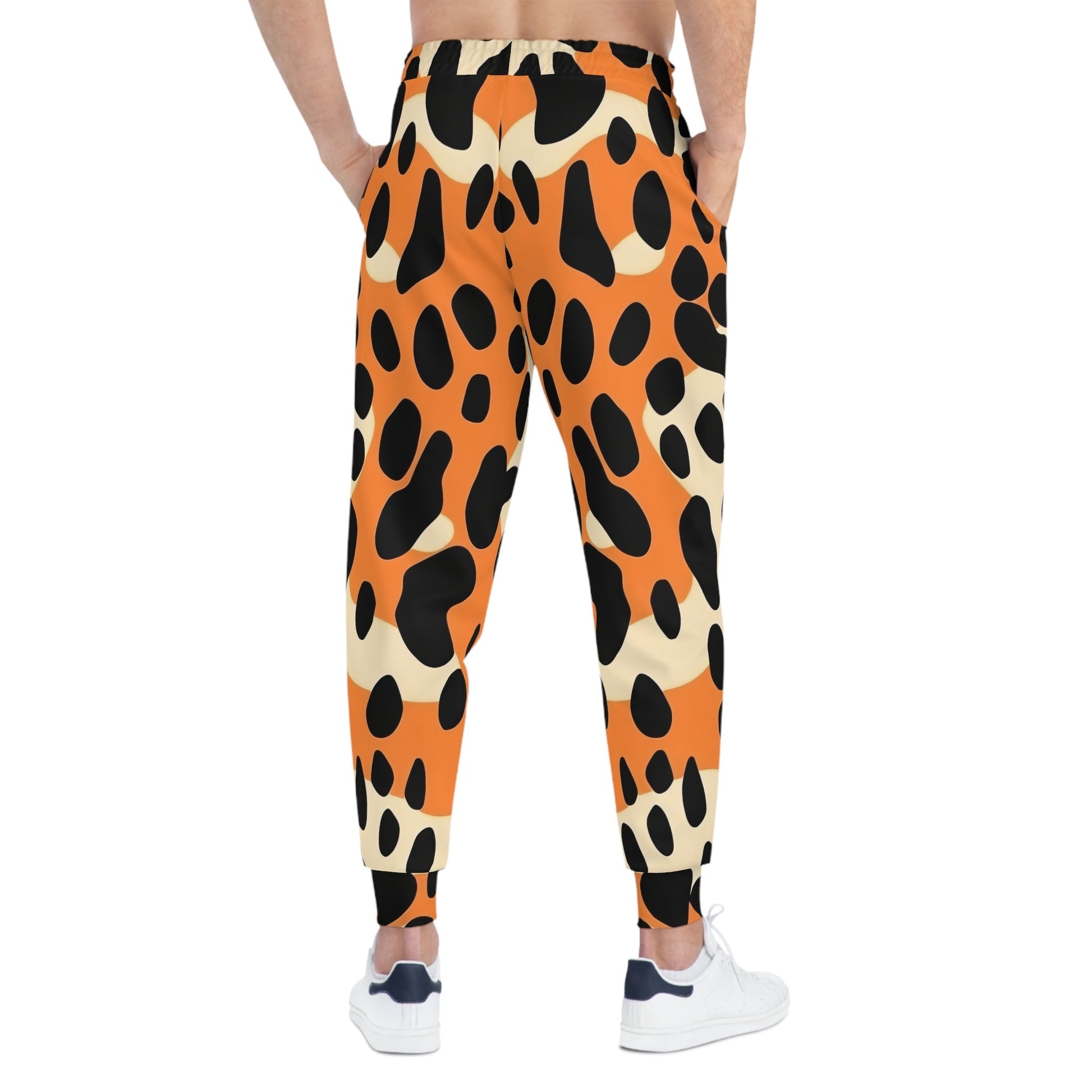 Orange and Black Leopard Print Joggers, Artsulli - Art is Long, Life is Short, All Over Prints, , , , , , , 
