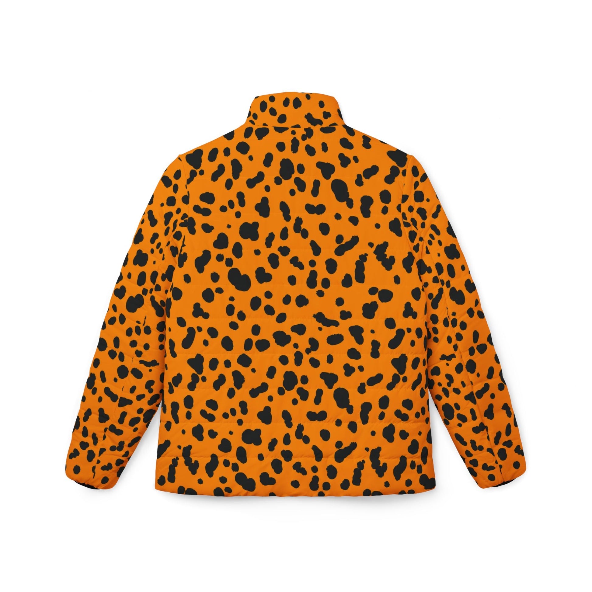 Orange and Black Spotted Puffer Jacket, Artsulli - Art is Long, Life is Short, All Over Prints, , , , , , , 