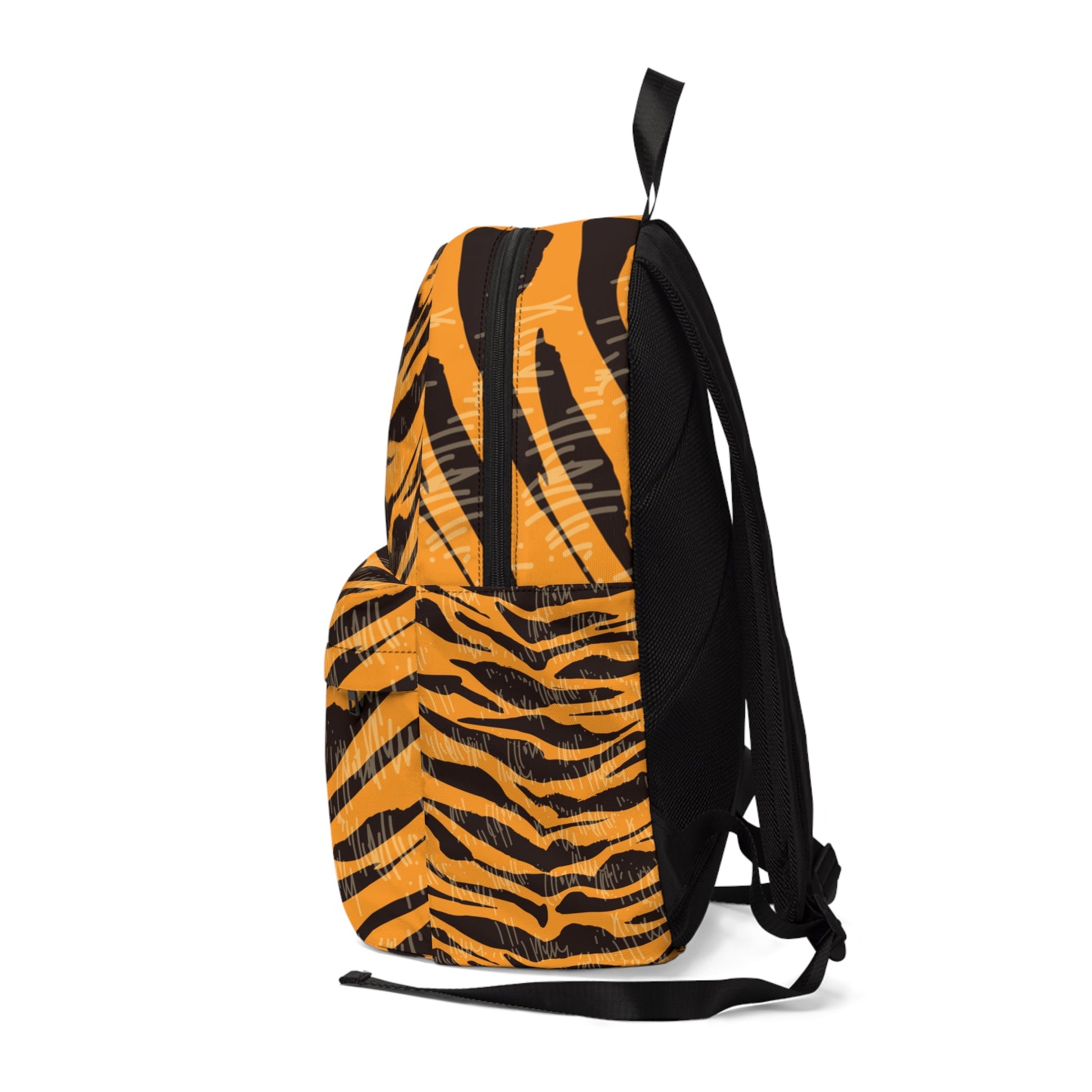 Orange and Black Tiger Print Backpack, Artsulli - Art is Long, Life is Short, Bags, , , , , , , 