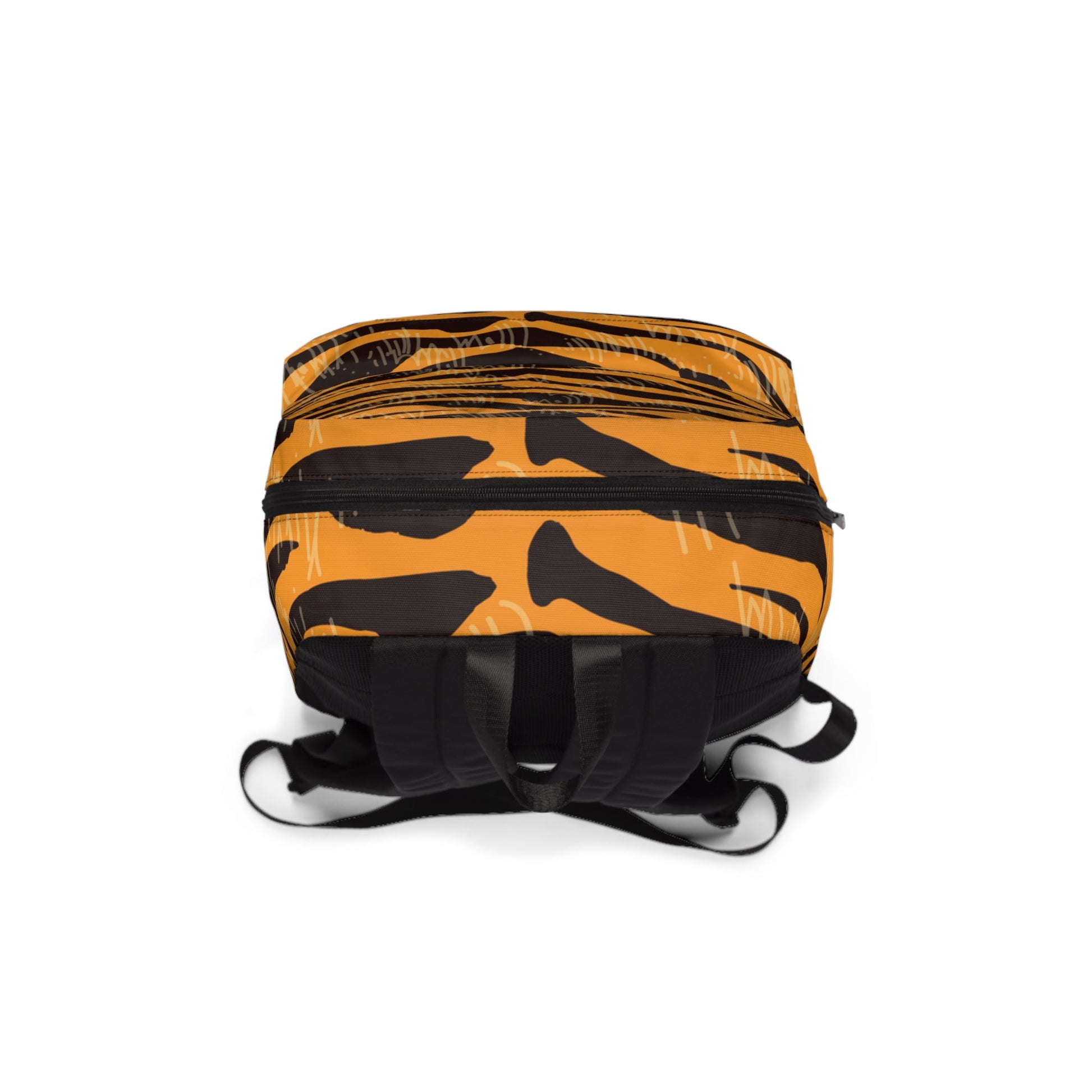 Orange and Black Tiger Print Backpack, Artsulli - Art is Long, Life is Short, Bags, , , , , , , 