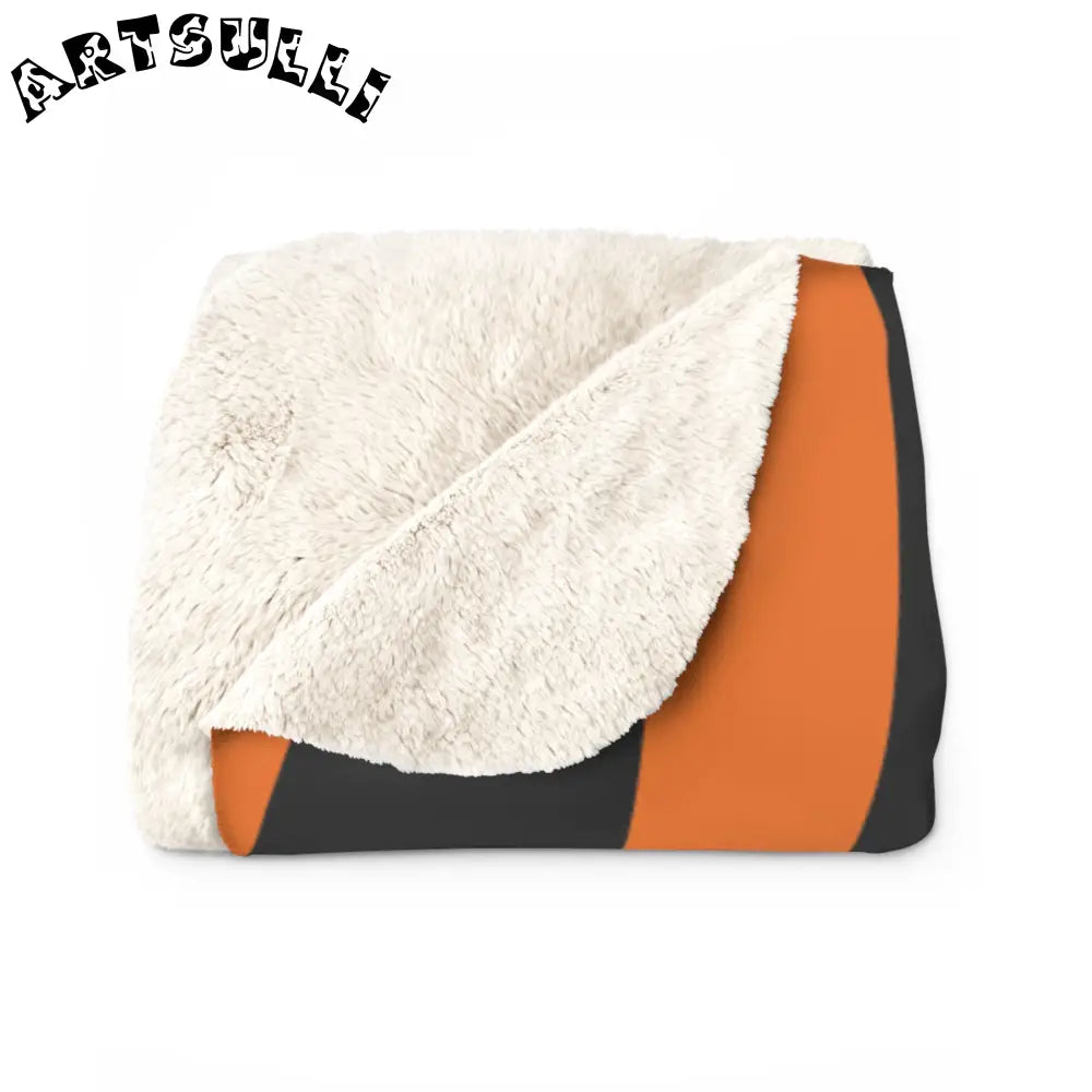 JAKKOUTTHEBXX Orange and Black Tiger Stripe Fleece Blanket 2025