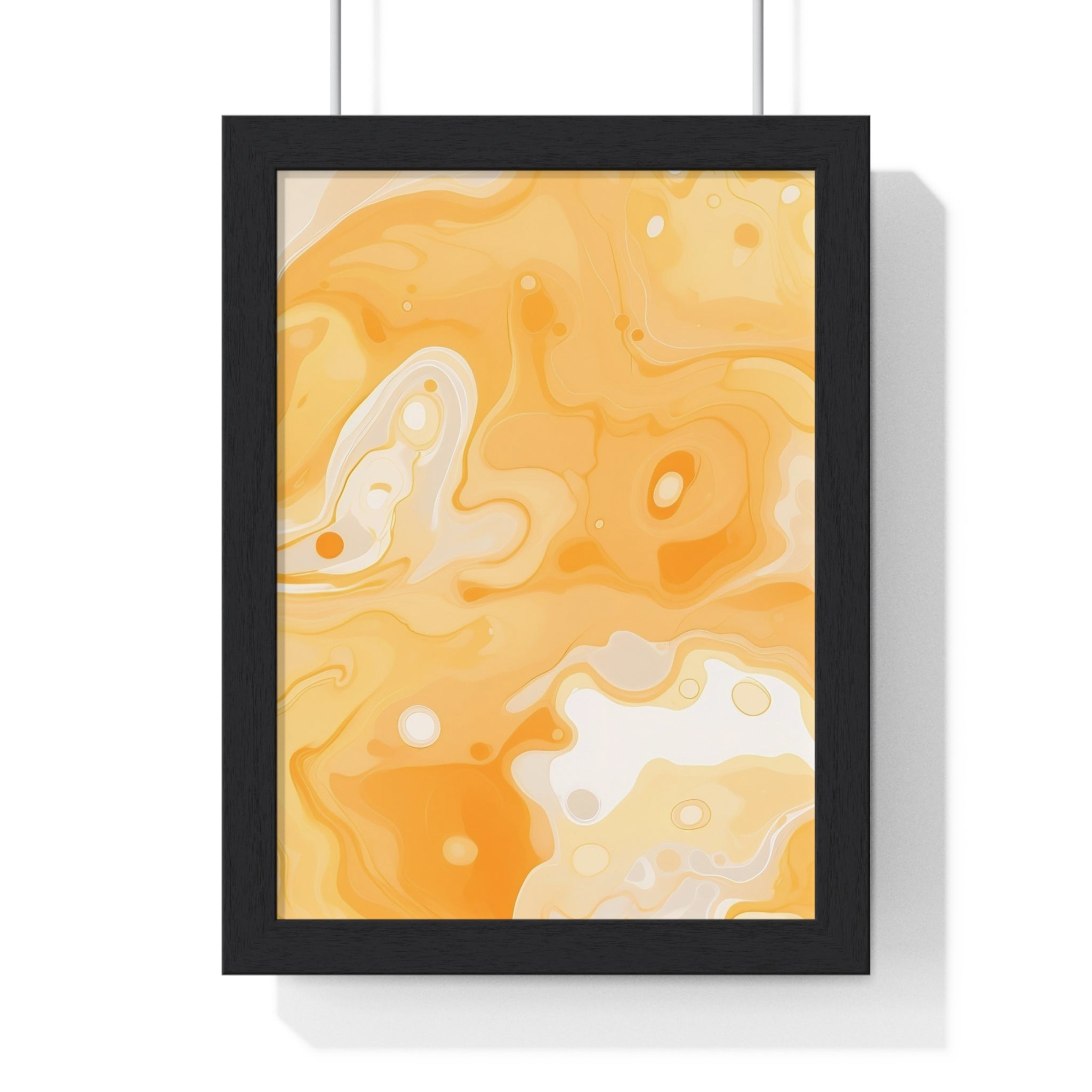 Printify Orange and Cream Abstract Framed Art Print 2025