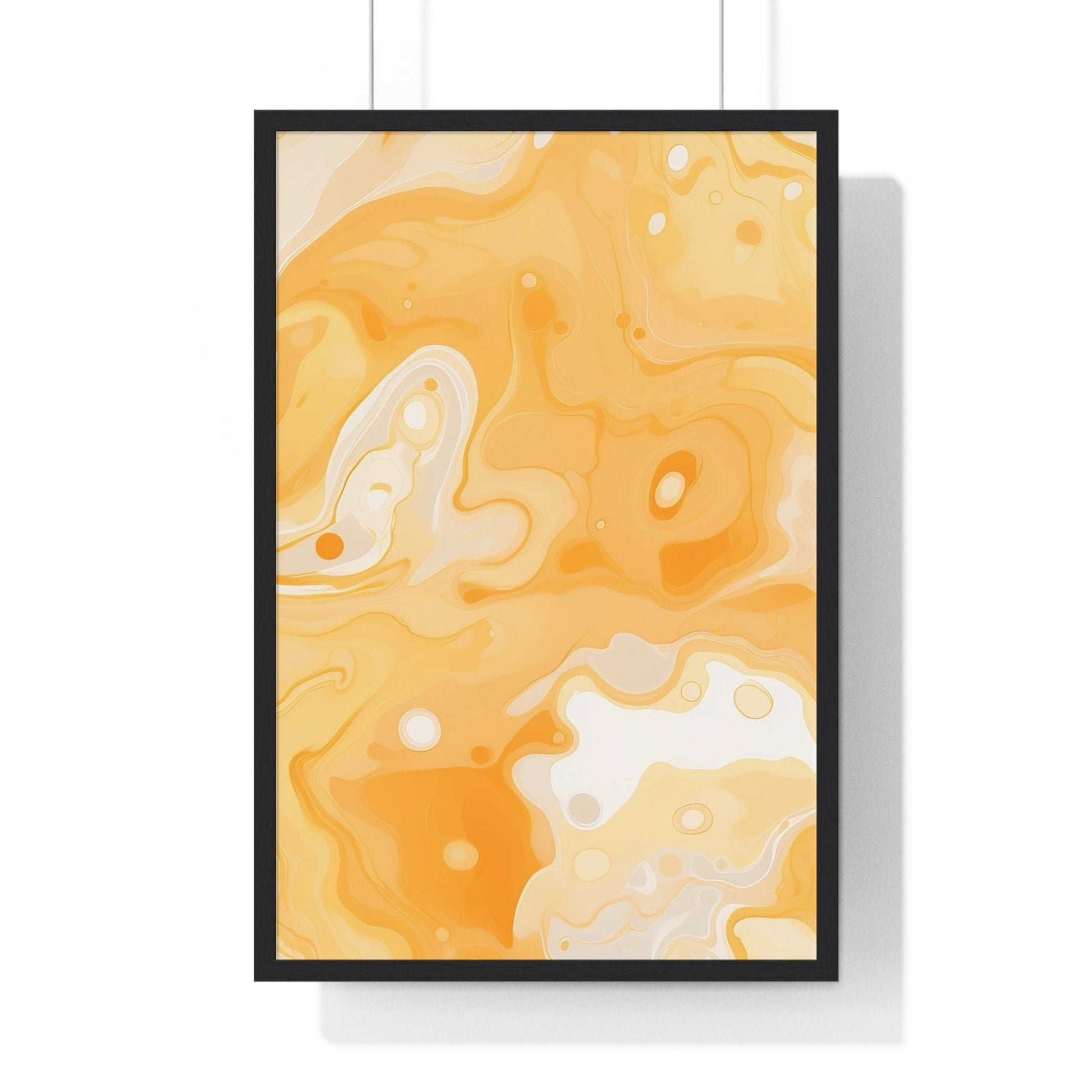 Printify Orange and Cream Abstract Framed Art Print 2025