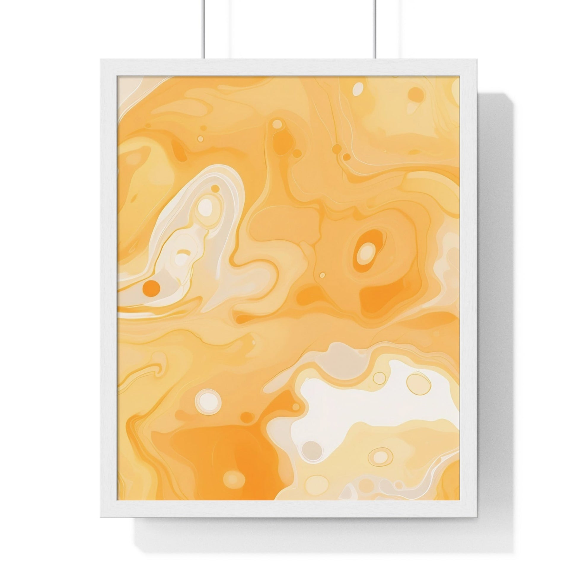 Printify Orange and Cream Abstract Framed Art Print 2025