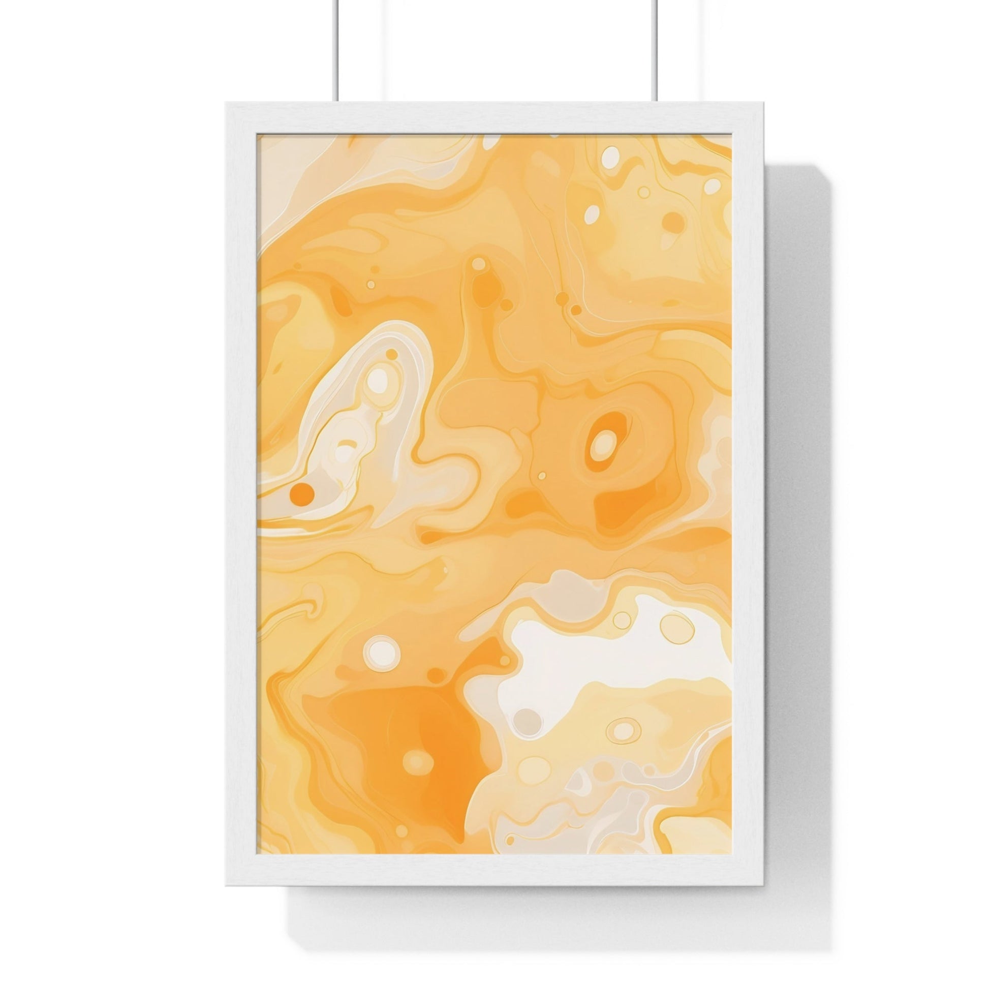 Printify Orange and Cream Abstract Framed Art Print 2025