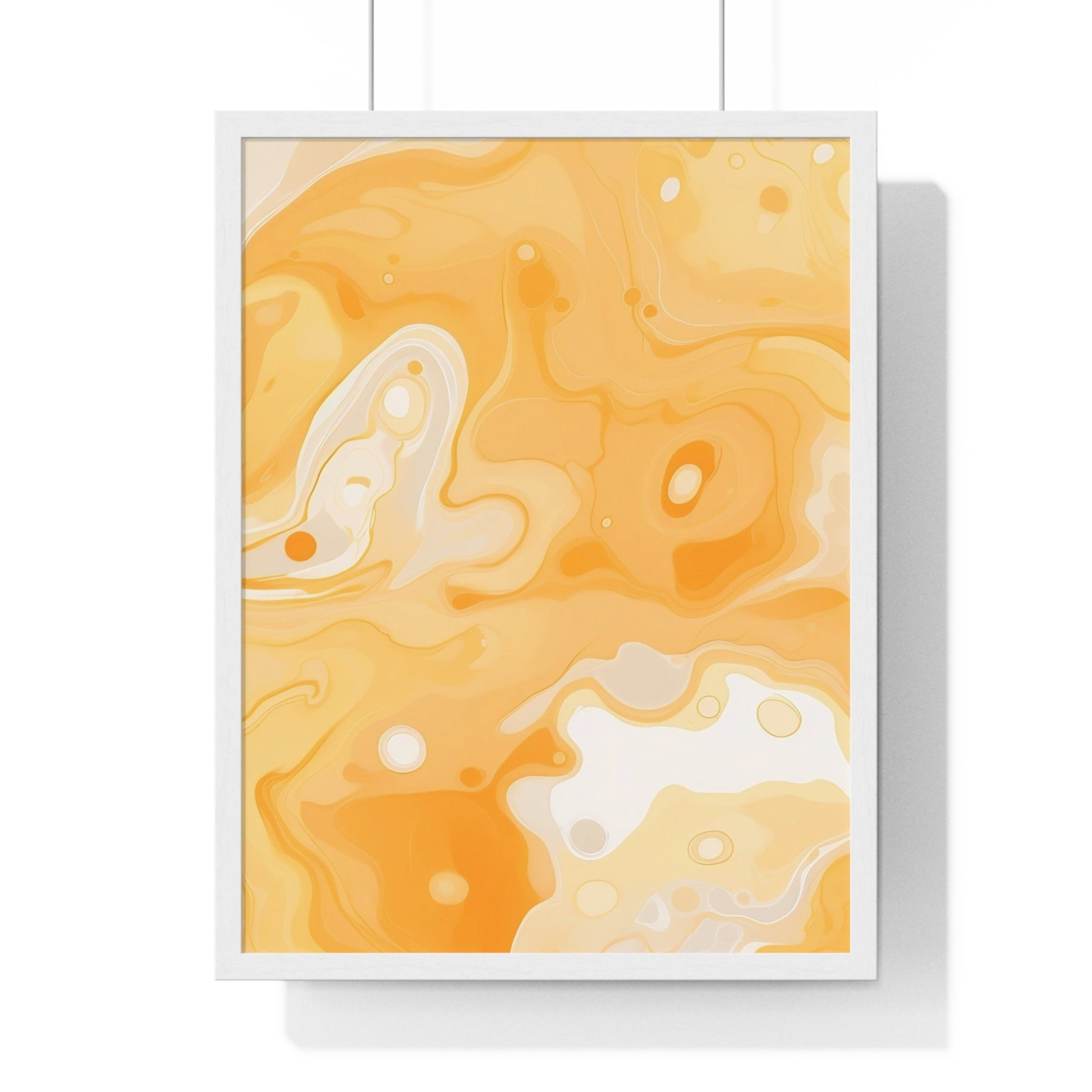 Printify Orange and Cream Abstract Framed Art Print 2025