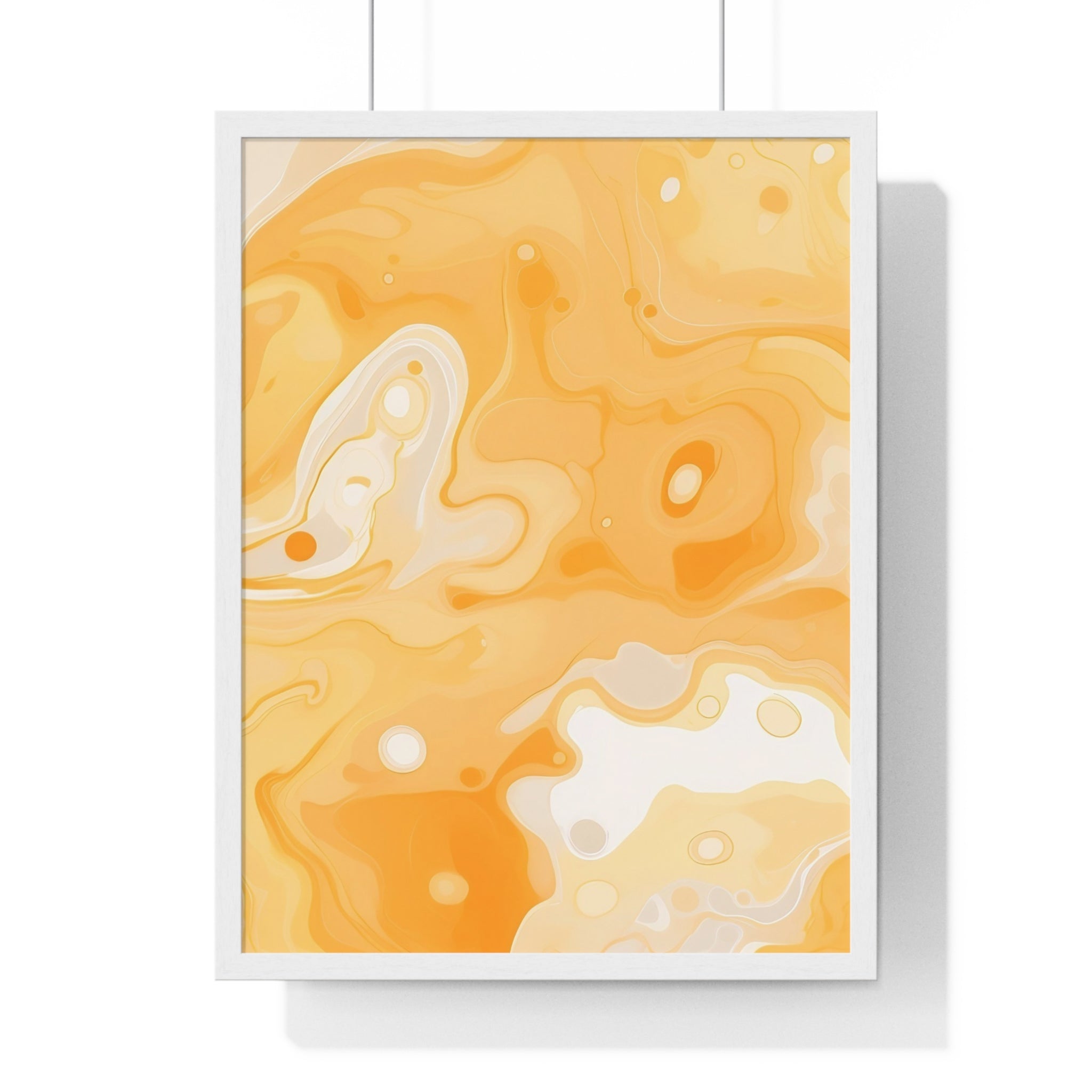 Printify Orange and Cream Abstract Framed Art Print 2025
