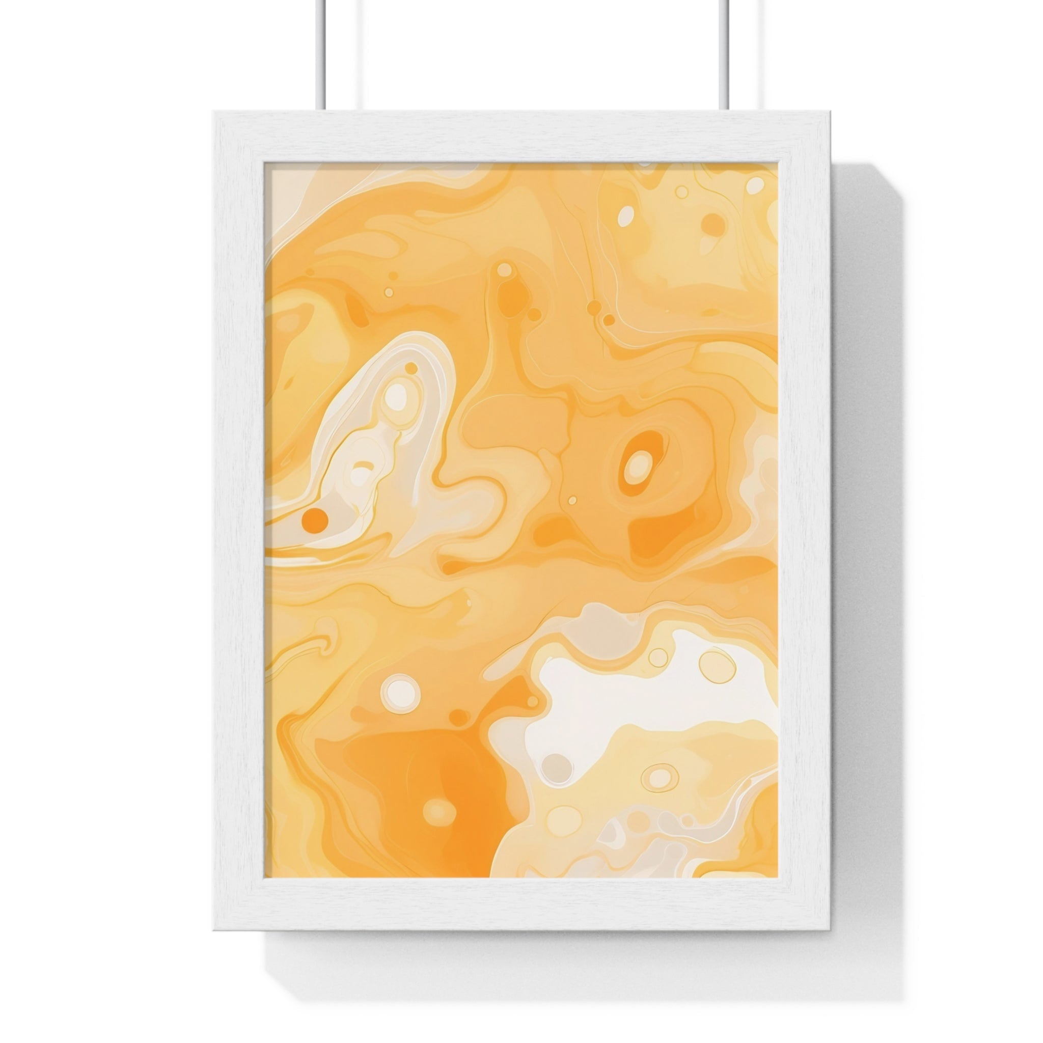 Printify Orange and Cream Abstract Framed Art Print 2025