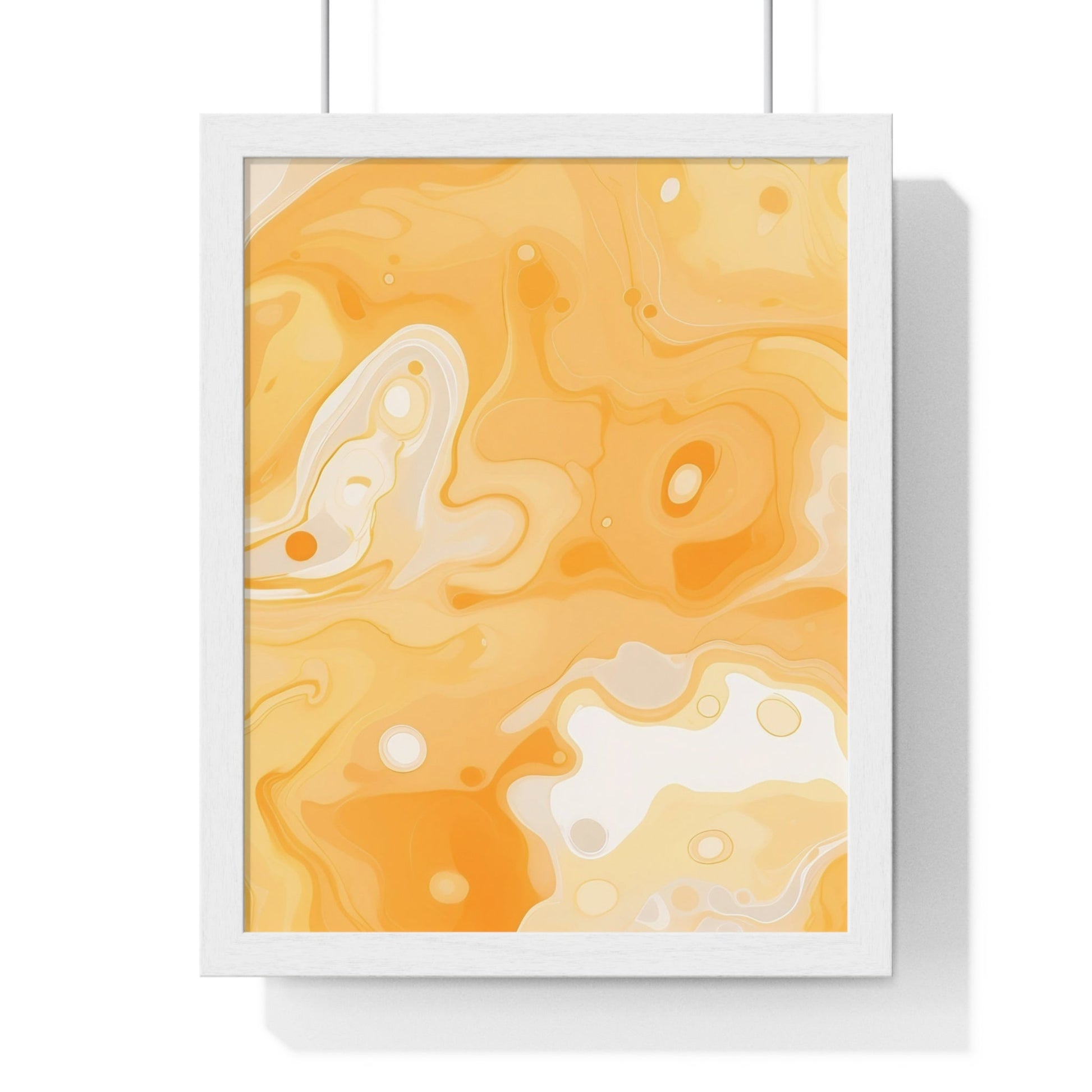 Printify Orange and Cream Abstract Framed Art Print 2025