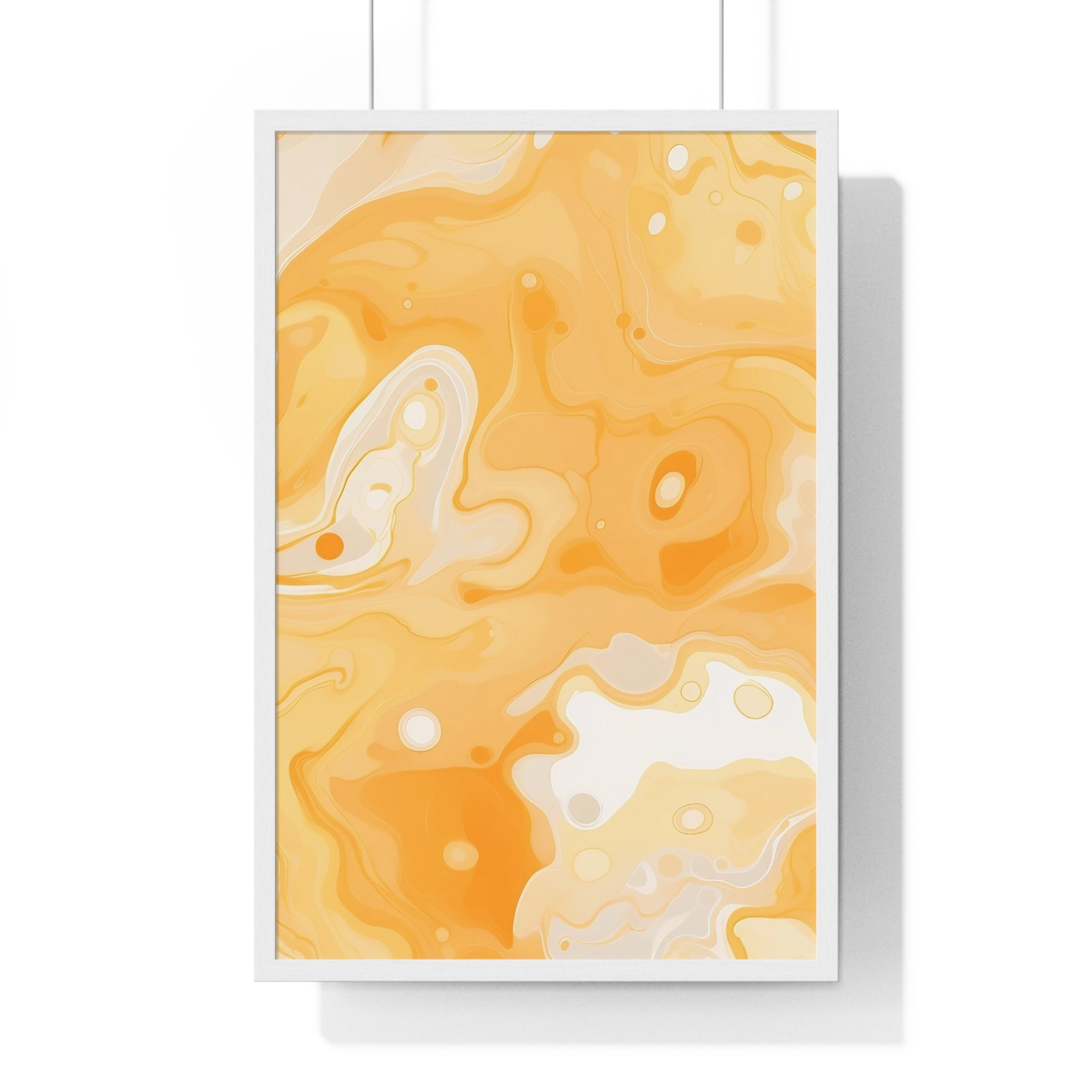 Printify Orange and Cream Abstract Framed Art Print 2025