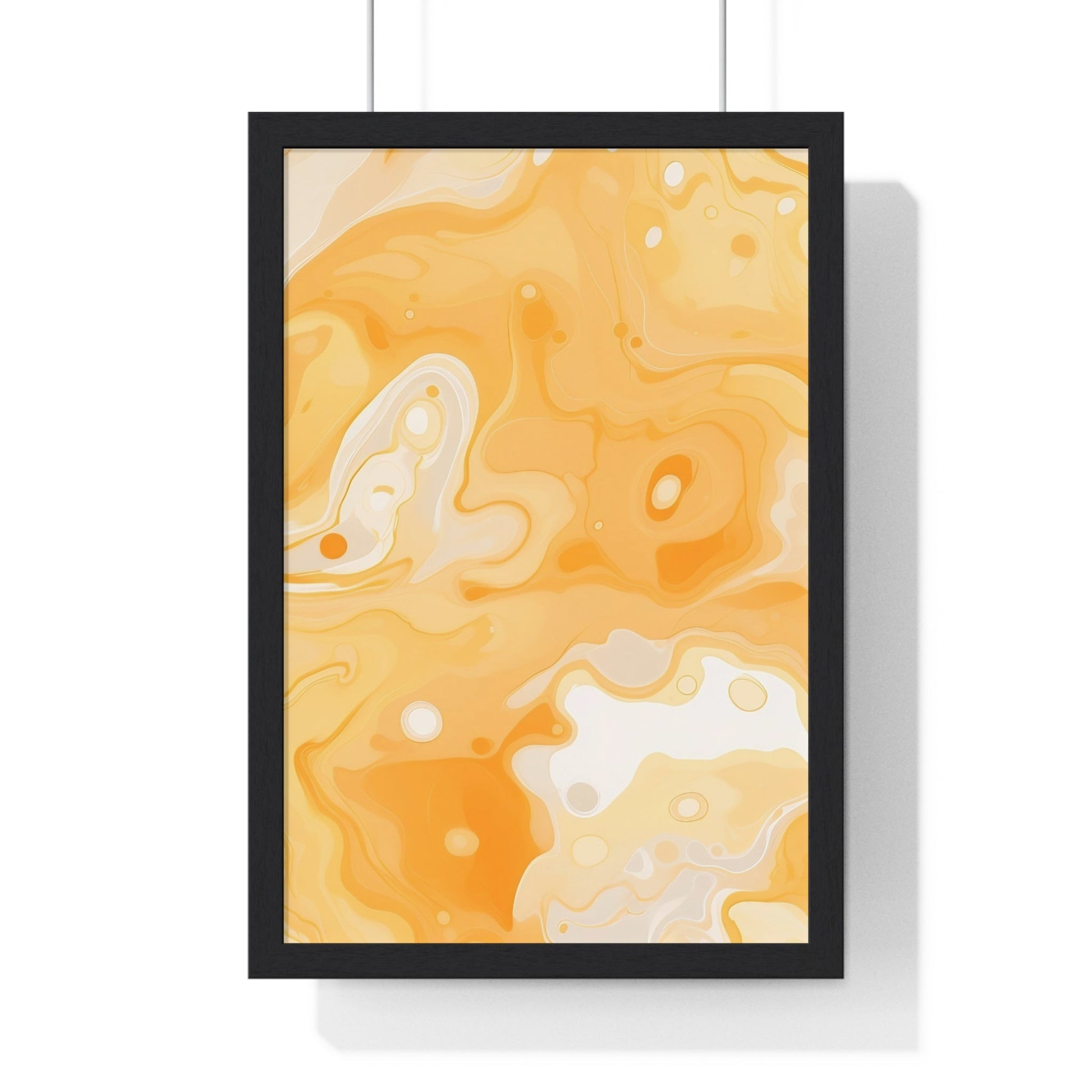 Printify Orange and Cream Abstract Framed Art Print 2025