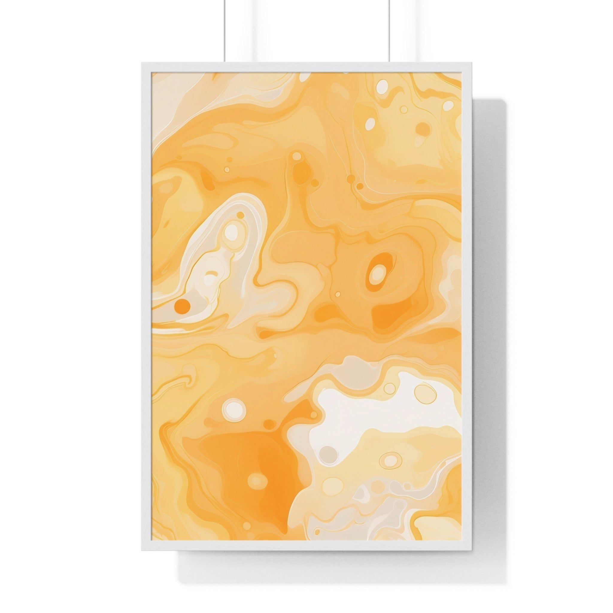 Printify Orange and Cream Abstract Framed Art Print 2025
