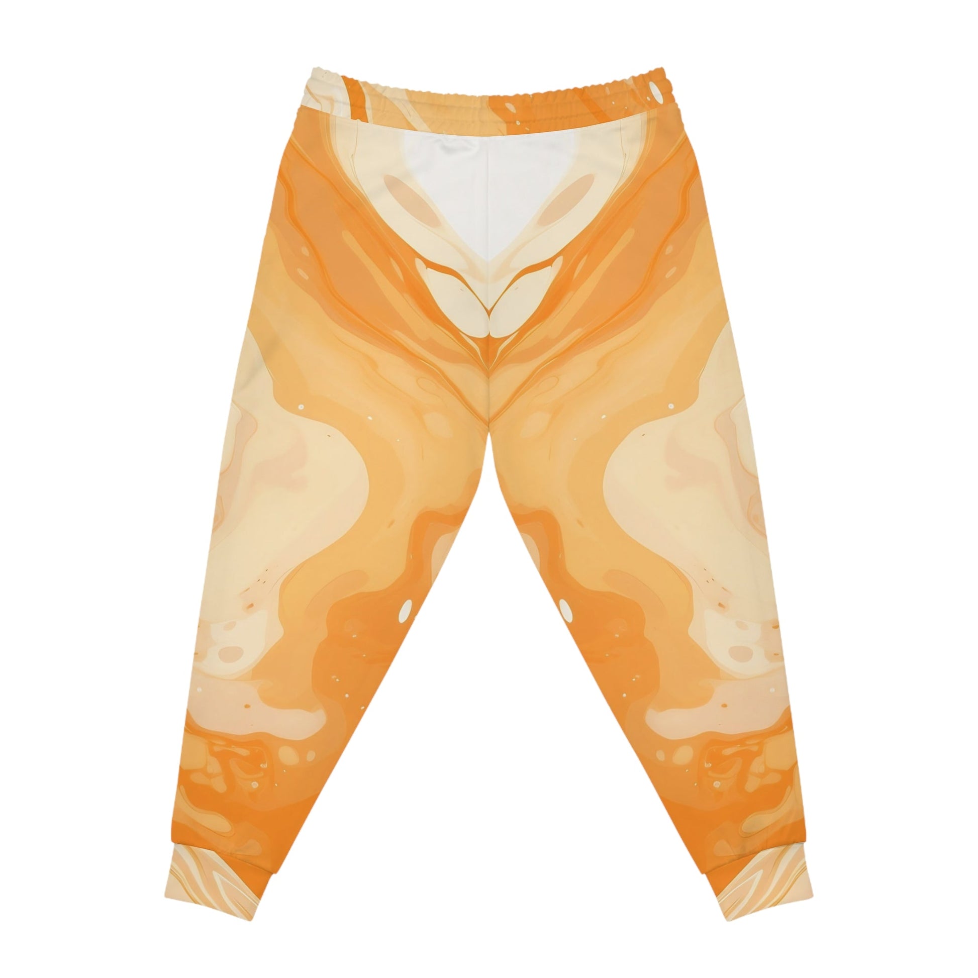 Orange and Cream Abstract Print Joggers, Artsulli - Art is Long, Life is Short, All Over Prints, , , , , , , 