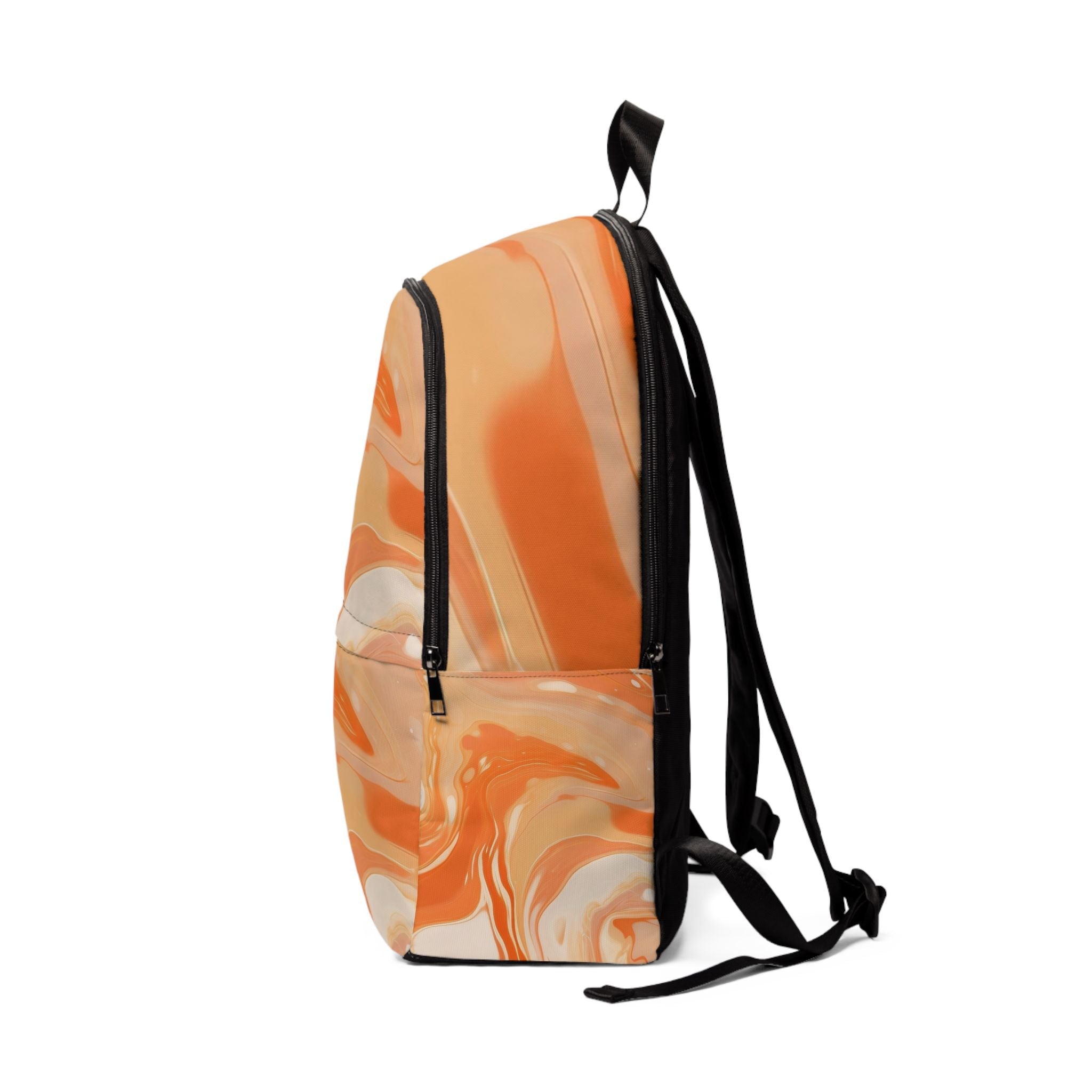Orange and Cream Abstract Swirl Backpack, Artsulli - Art is Long, Life is Short, Bags, , , , , , , 