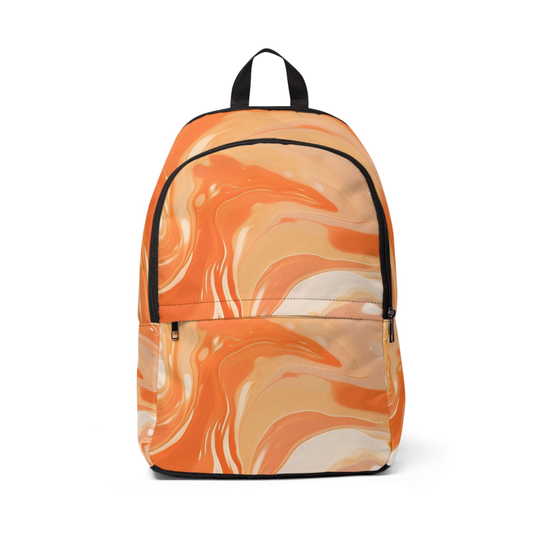 Orange and Cream Abstract Swirl Backpack, Artsulli - Art is Long, Life is Short, Bags, Size, One size, , , , , 19627340137397668372