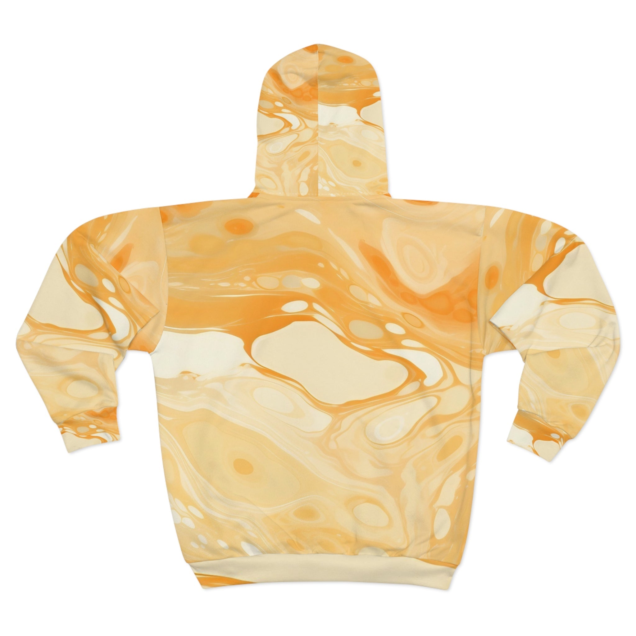 Orange and Cream Abstract Zip Hoodie, Artsulli - Art is Long, Life is Short, All Over Prints, , , , , , , 