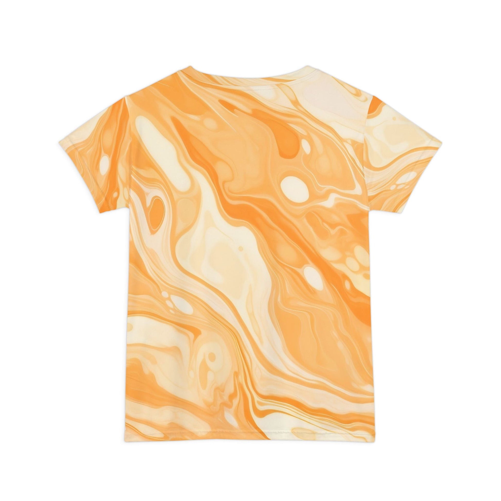 Orange and Cream Marble Print T-Shirt, Artsulli - Art is Long, Life is Short, All Over Prints, , , , , , , 