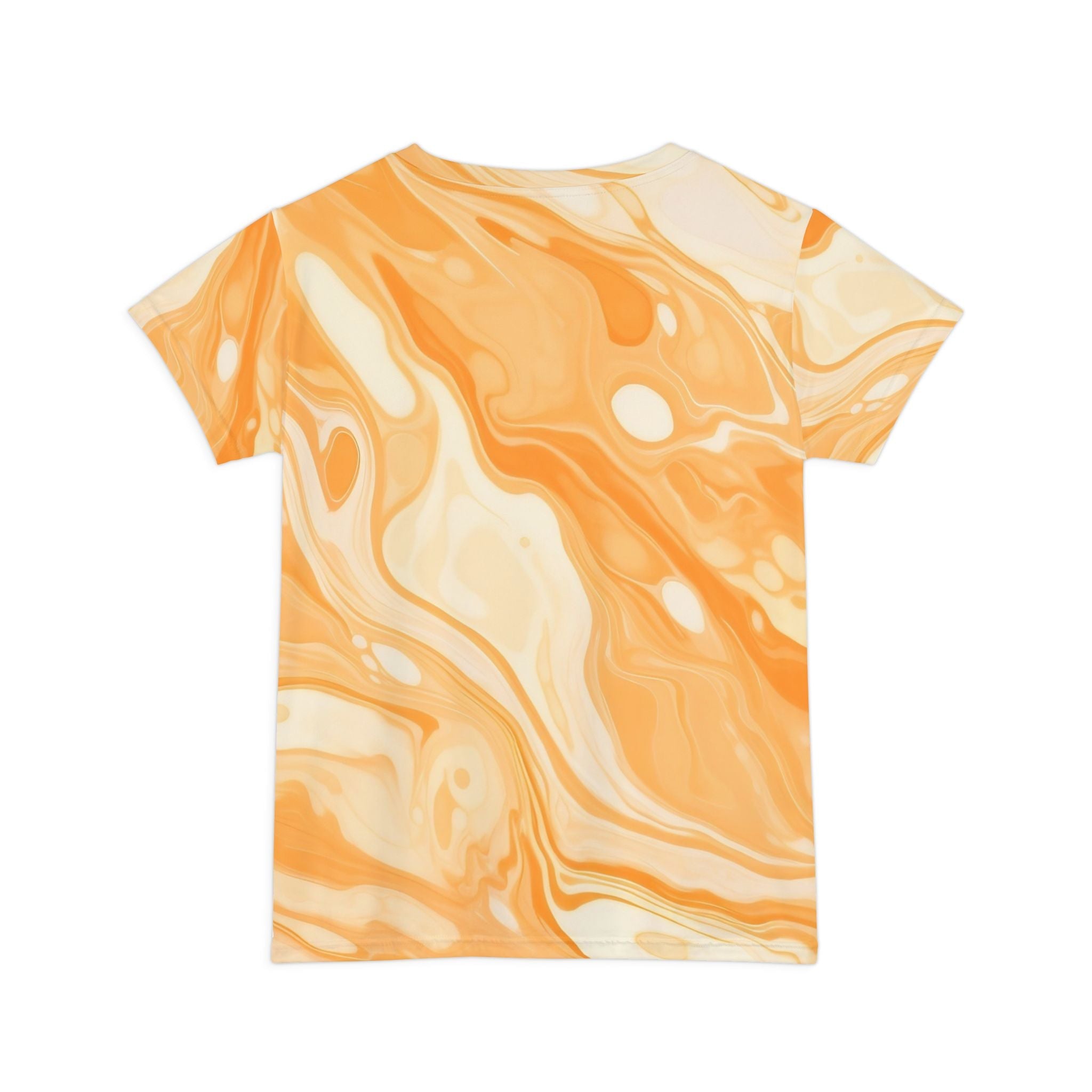 Orange and Cream Marble Print T-Shirt, Artsulli - Art is Long, Life is Short, All Over Prints, , , , , , , 