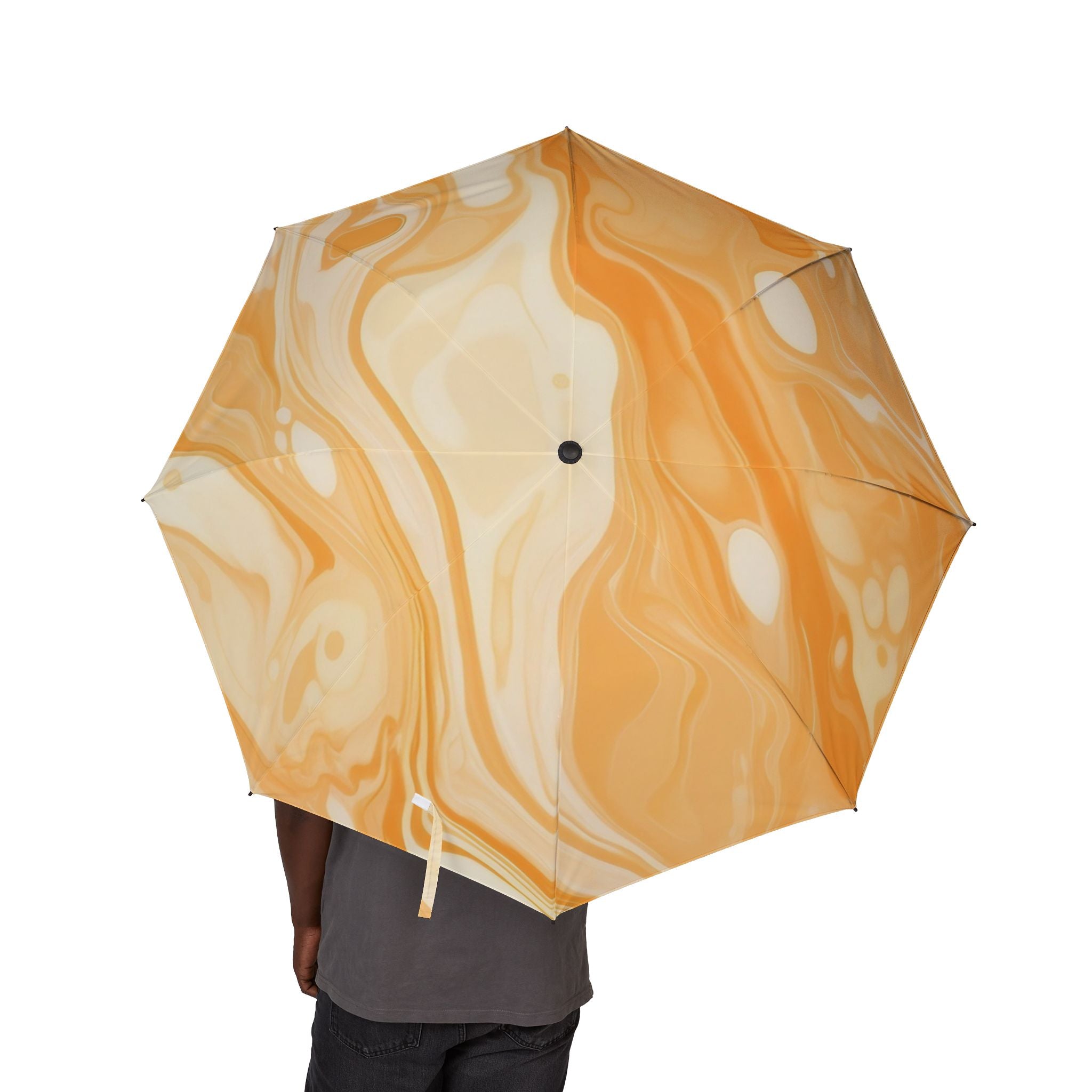 Orange and Cream Marble Umbrella, Artsulli - Art is Long, Life is Short, Accessories, , , , , , , 