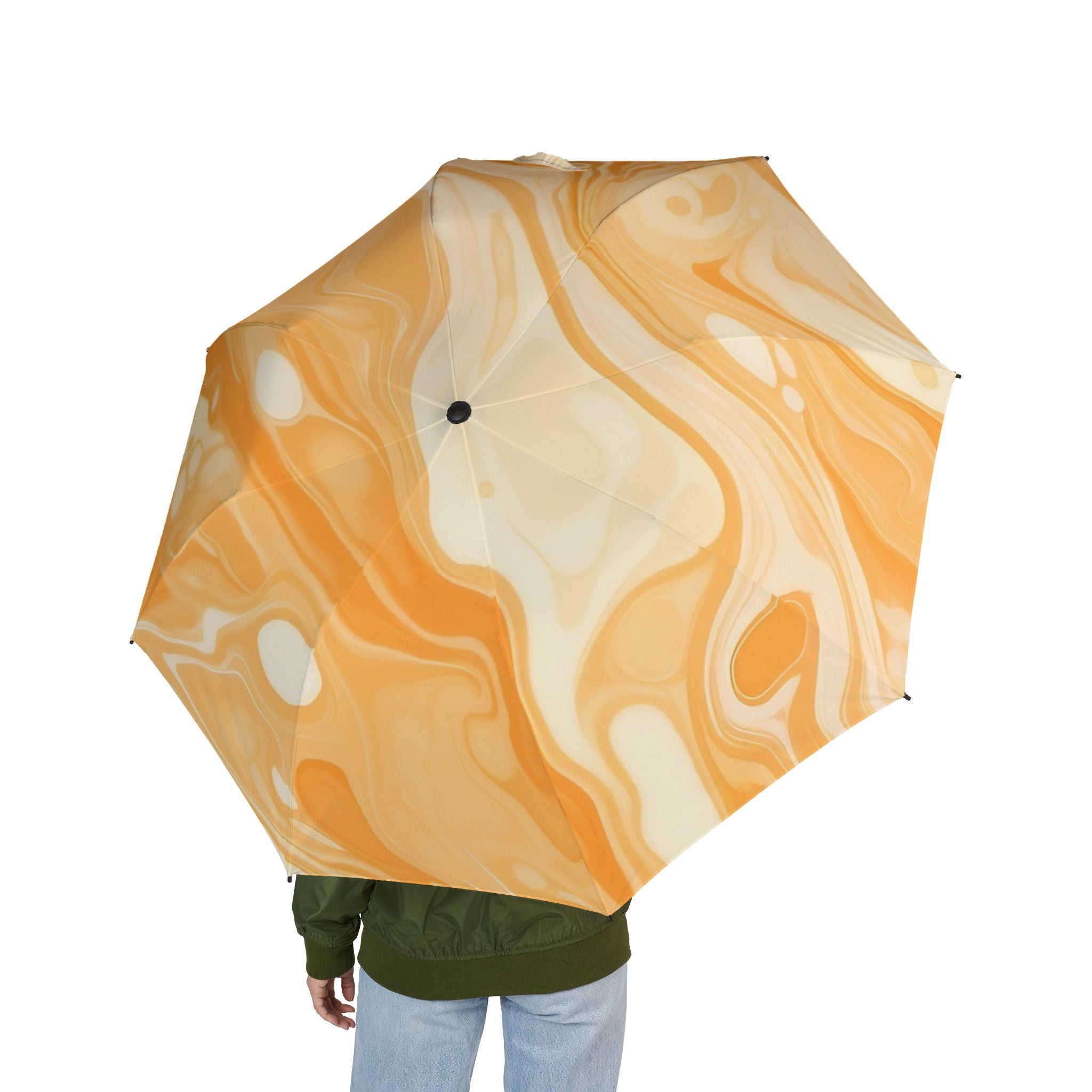 Orange and Cream Marble Umbrella, Artsulli - Art is Long, Life is Short, Accessories, , , , , , , 