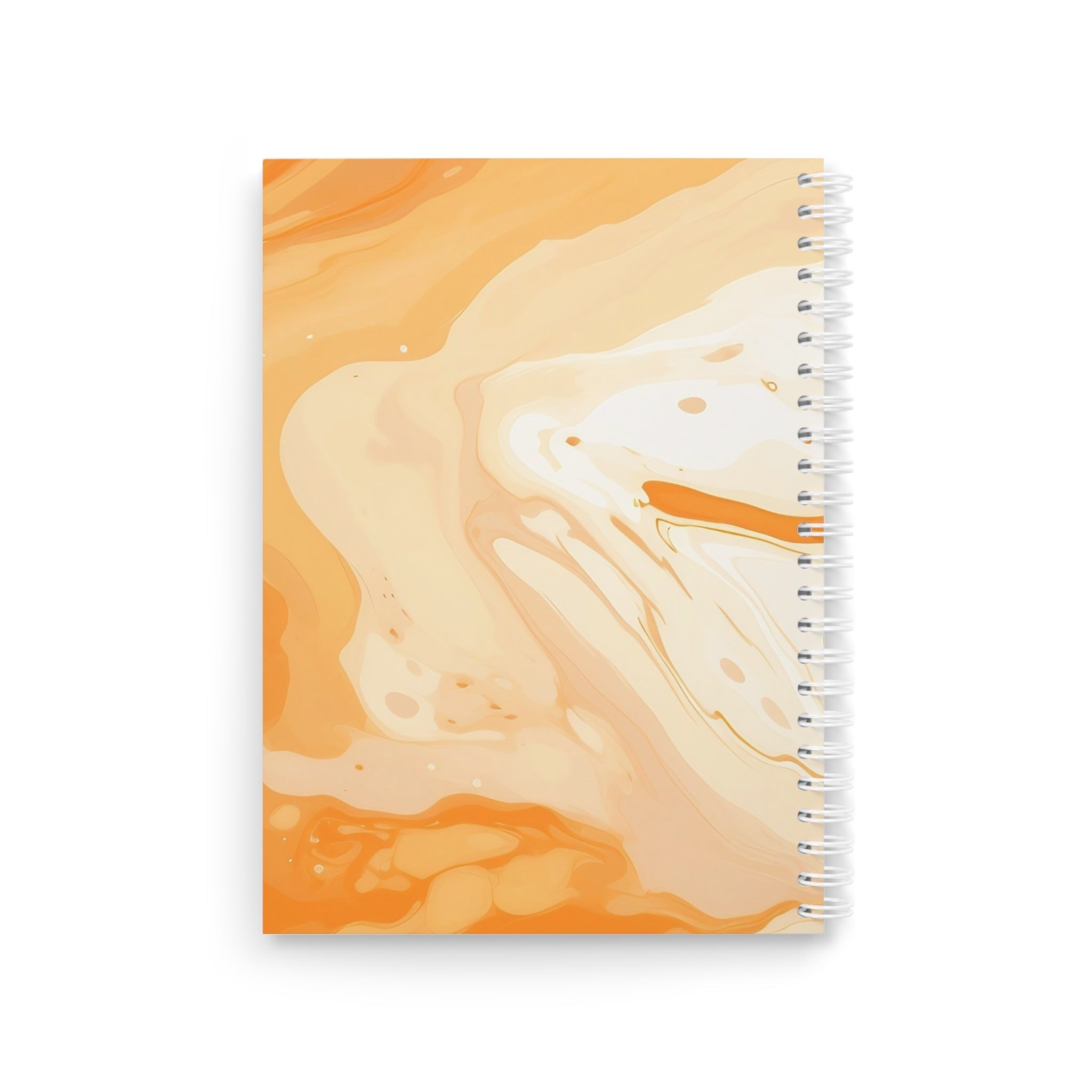 Orange and Cream Marble Wide Ruled Spiral Notebooks, Artsulli - Art is Long, Life is Short, Paper products, , , , , , , 