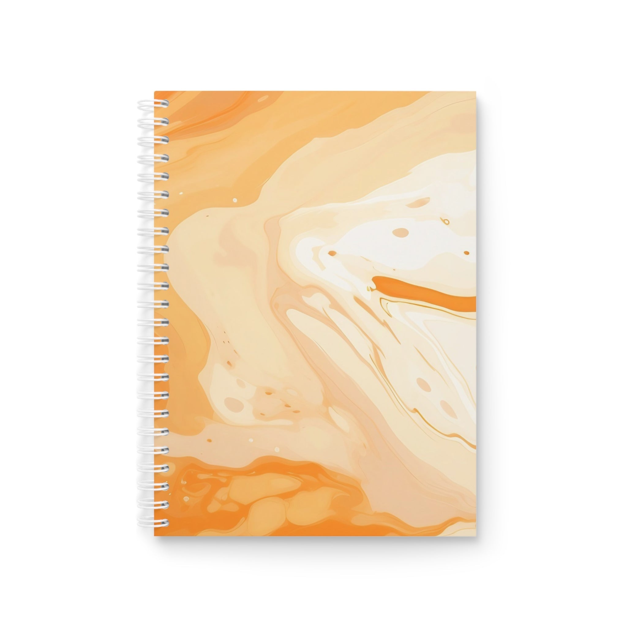 Orange and Cream Marble Wide Ruled Spiral Notebooks, Artsulli - Art is Long, Life is Short, Paper products, Size, One Size, , , , , 26076039602223480510