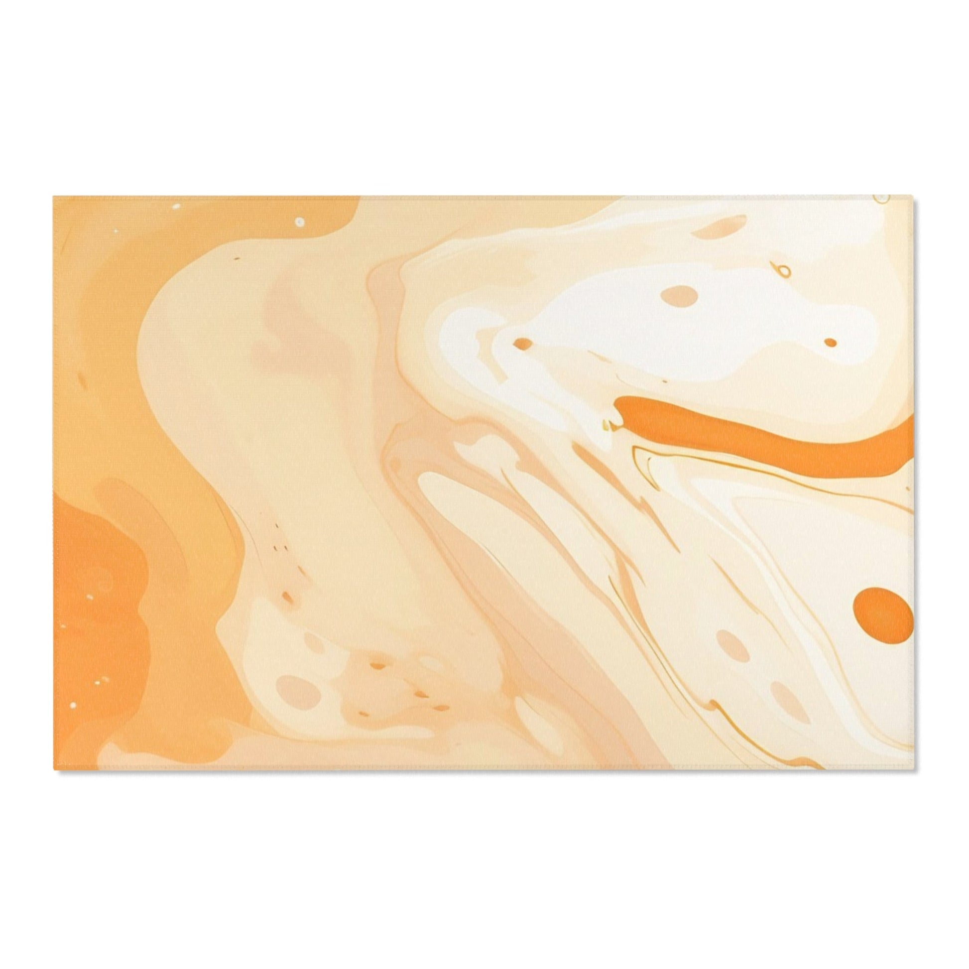 Orange and Cream Marbled Area Rug, Artsulli - Art is Long, Life is Short, Home Decor, Size, 72" × 48", , , , , 99978594879139072185
