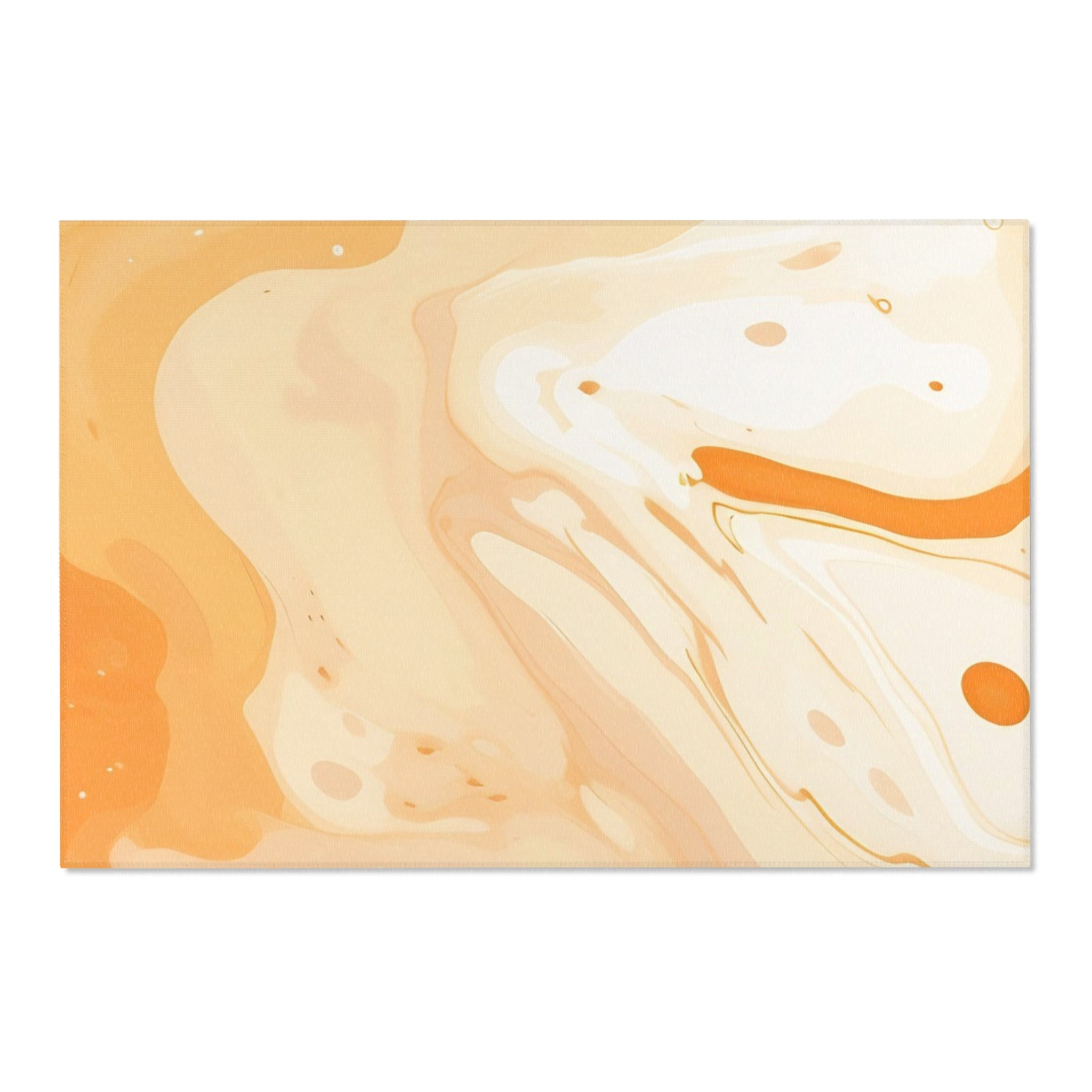 Orange and Cream Marbled Area Rug, Artsulli - Art is Long, Life is Short, Home Decor, Size, 72" × 48", , , , , 99978594879139072185