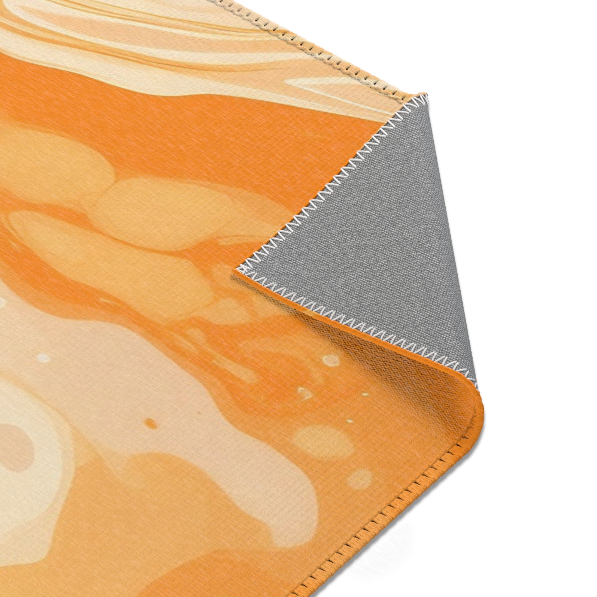 Orange and Cream Marbled Area Rug, Artsulli - Art is Long, Life is Short, Home Decor, , , , , , , 