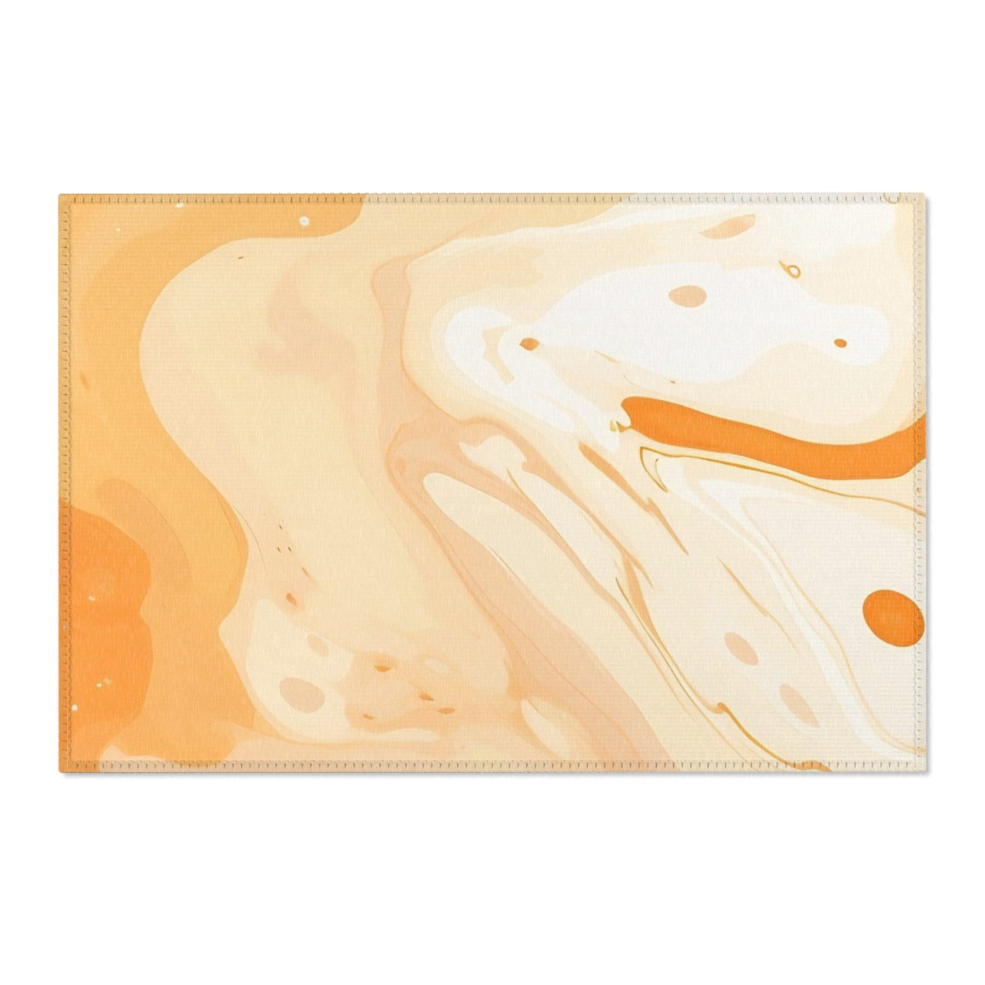 Orange and Cream Marbled Area Rug, Artsulli - Art is Long, Life is Short, Home Decor, Size, 36" × 24", , , , , 24581663656599287272