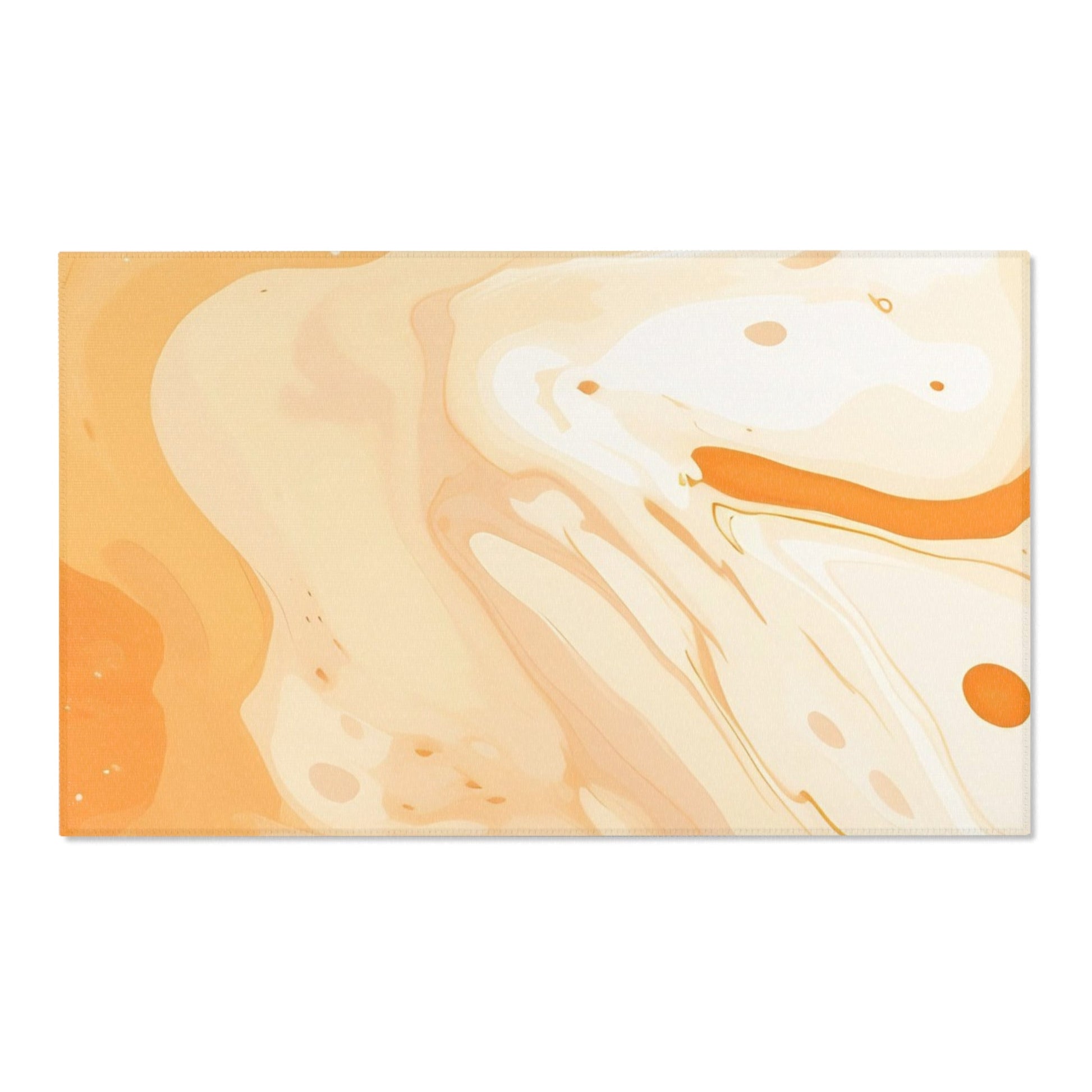 Orange and Cream Marbled Area Rug, Artsulli - Art is Long, Life is Short, Home Decor, Size, 60" × 36", , , , , 14858179361034934027