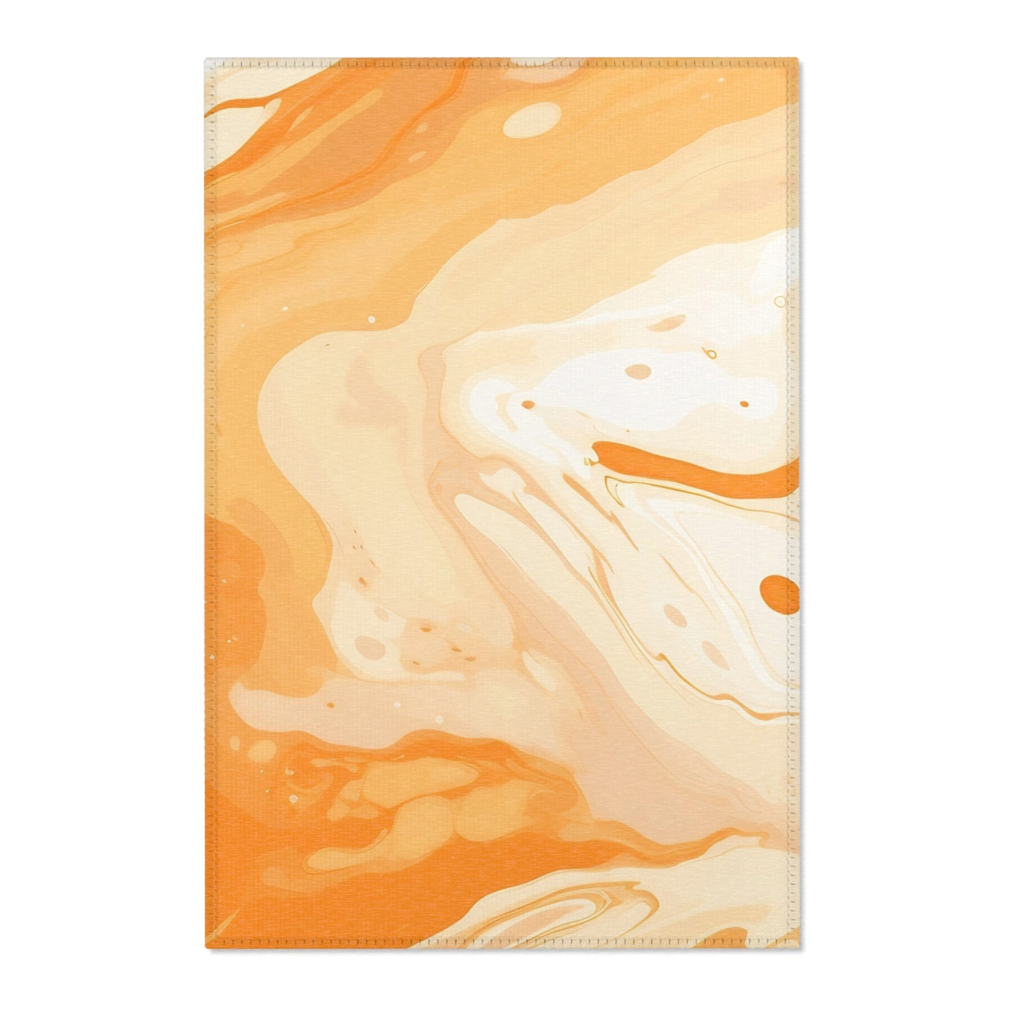 Printify Orange and Cream Marbled Area Rug 2025