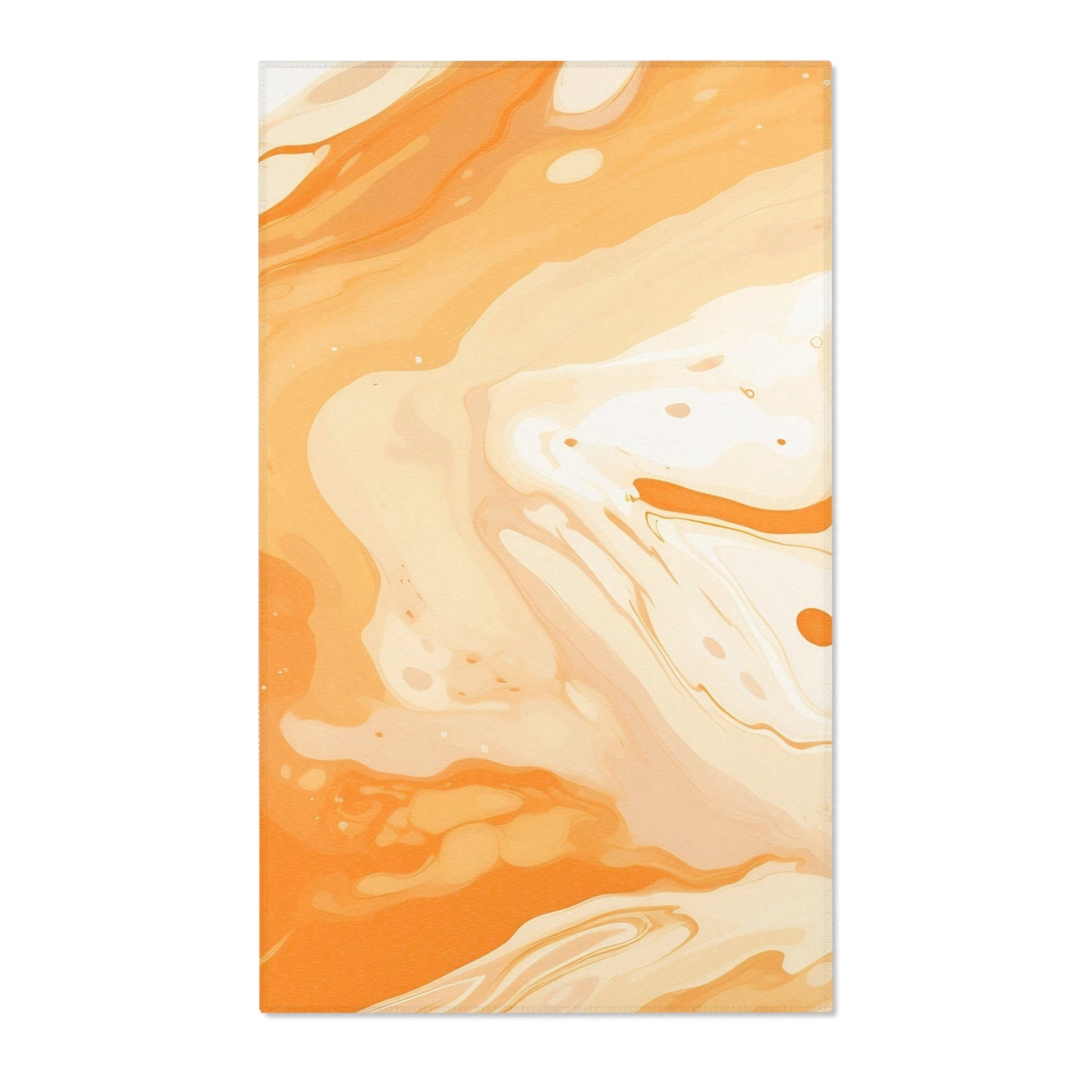 Orange and Cream Marbled Area Rug, Artsulli - Art is Long, Life is Short, Home Decor, Size, 36" × 60", , , , , 20551724624176102013