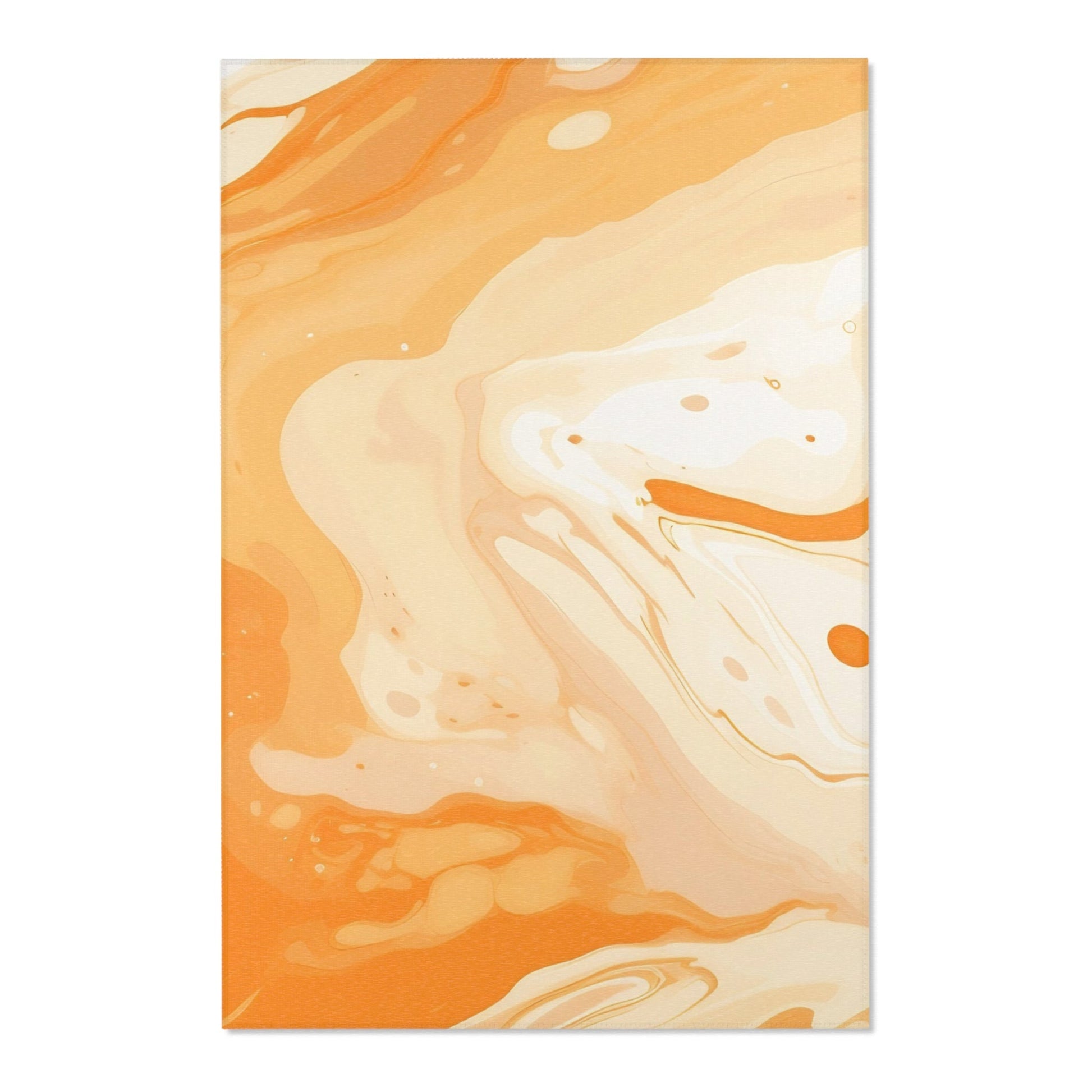 Orange and Cream Marbled Area Rug, Artsulli - Art is Long, Life is Short, Home Decor, Size, 48" × 72", , , , , 26658046728661226609