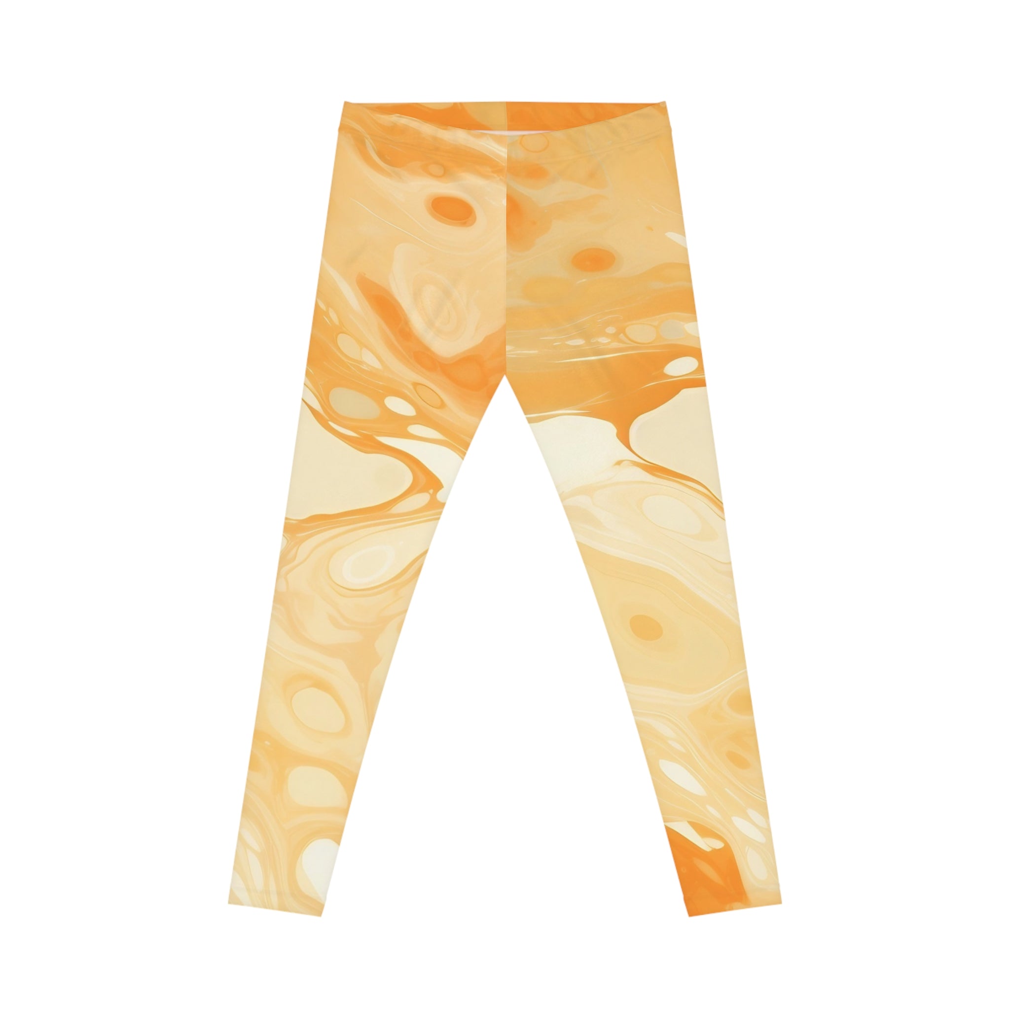 Printify Orange and Cream Swirl Casual Leggings 2025