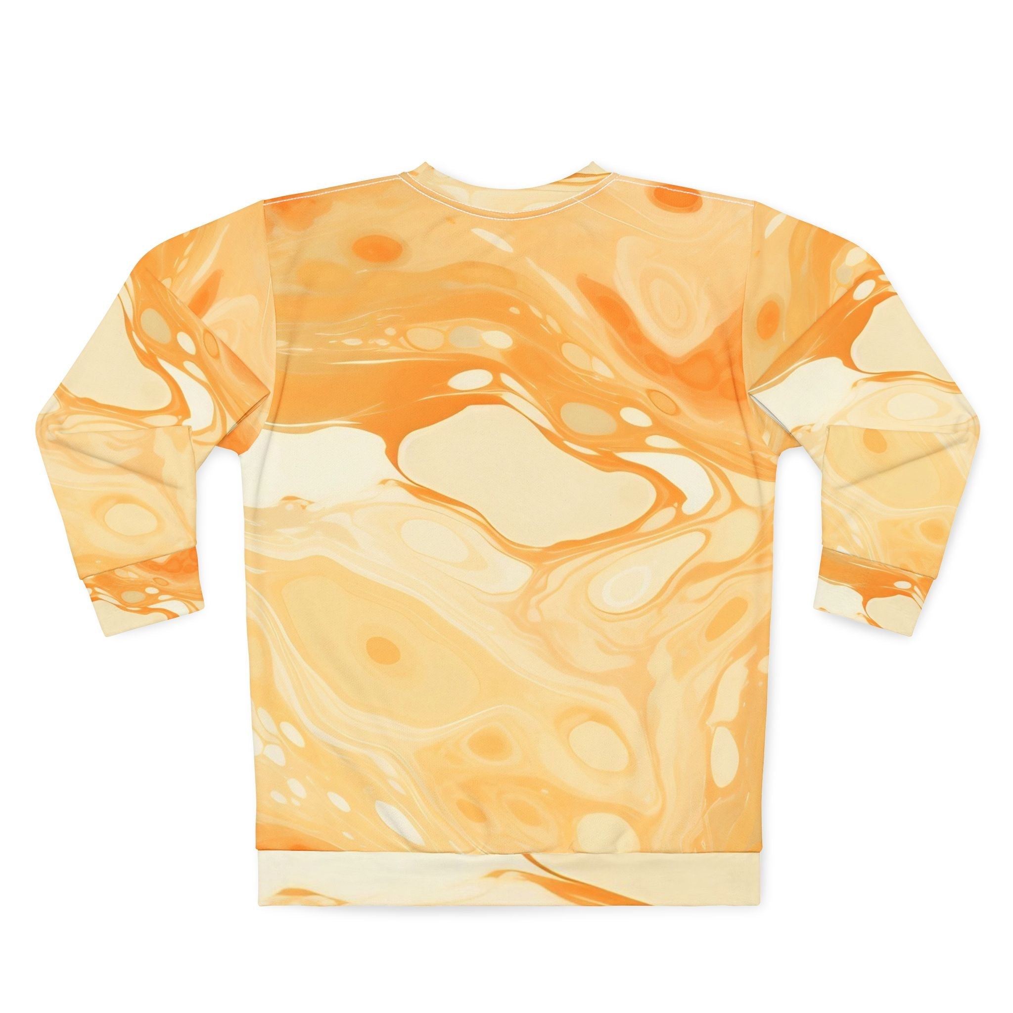 Orange and Cream Swirl Crewneck Sweatshirt, Artsulli - Art is Long, Life is Short, All Over Prints, , , , , , , 