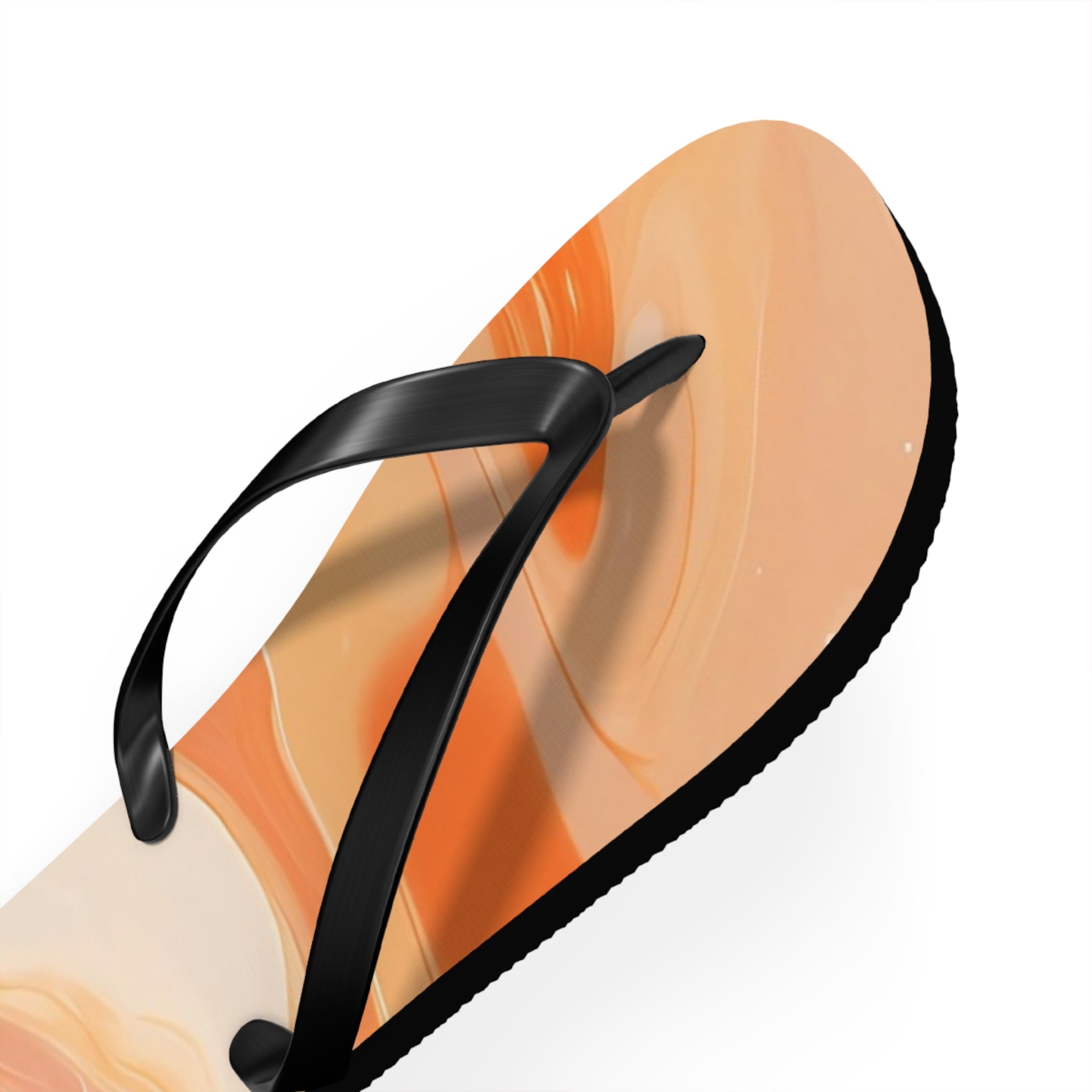 Orange and Cream Swirl Flip Flops, Artsulli - Art is Long, Life is Short, Shoes, , , , , , , 